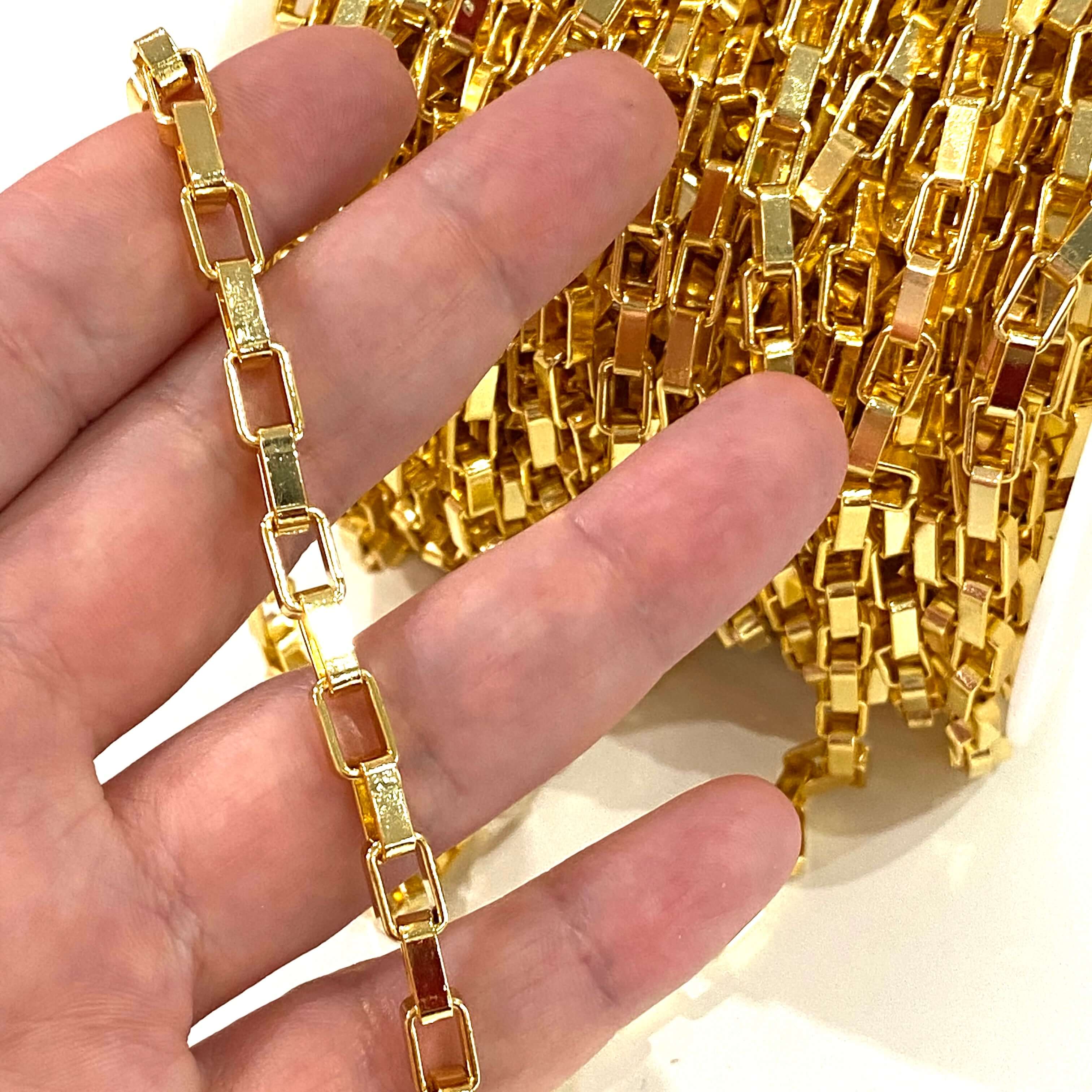 24Kt Shiny Gold Plated Chain 6.5x4mm Open Links - Image 2