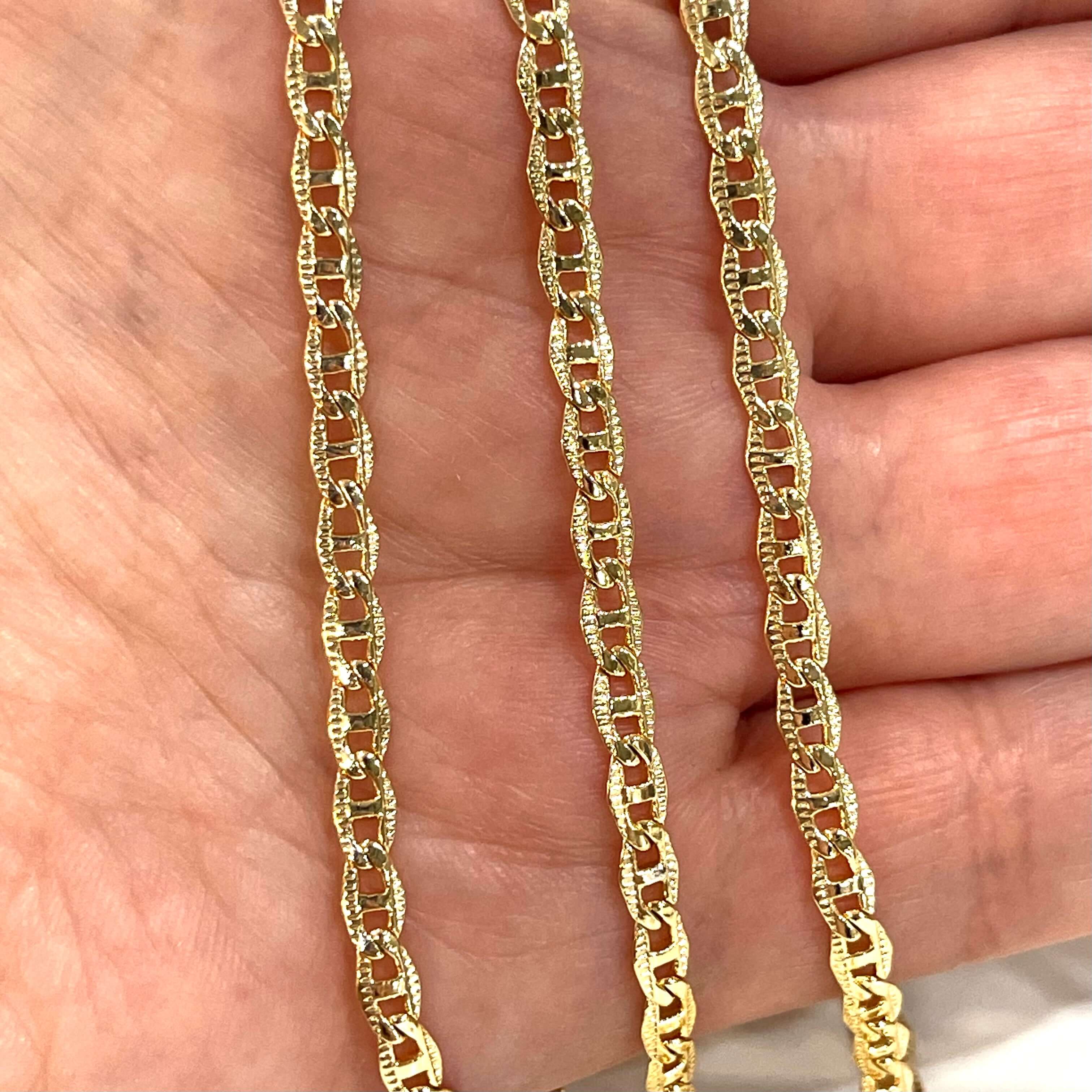 24Kt Shiny Gold Plated Brass Soldered Chain,3.5mm Gold Plated Chain, - Image 2