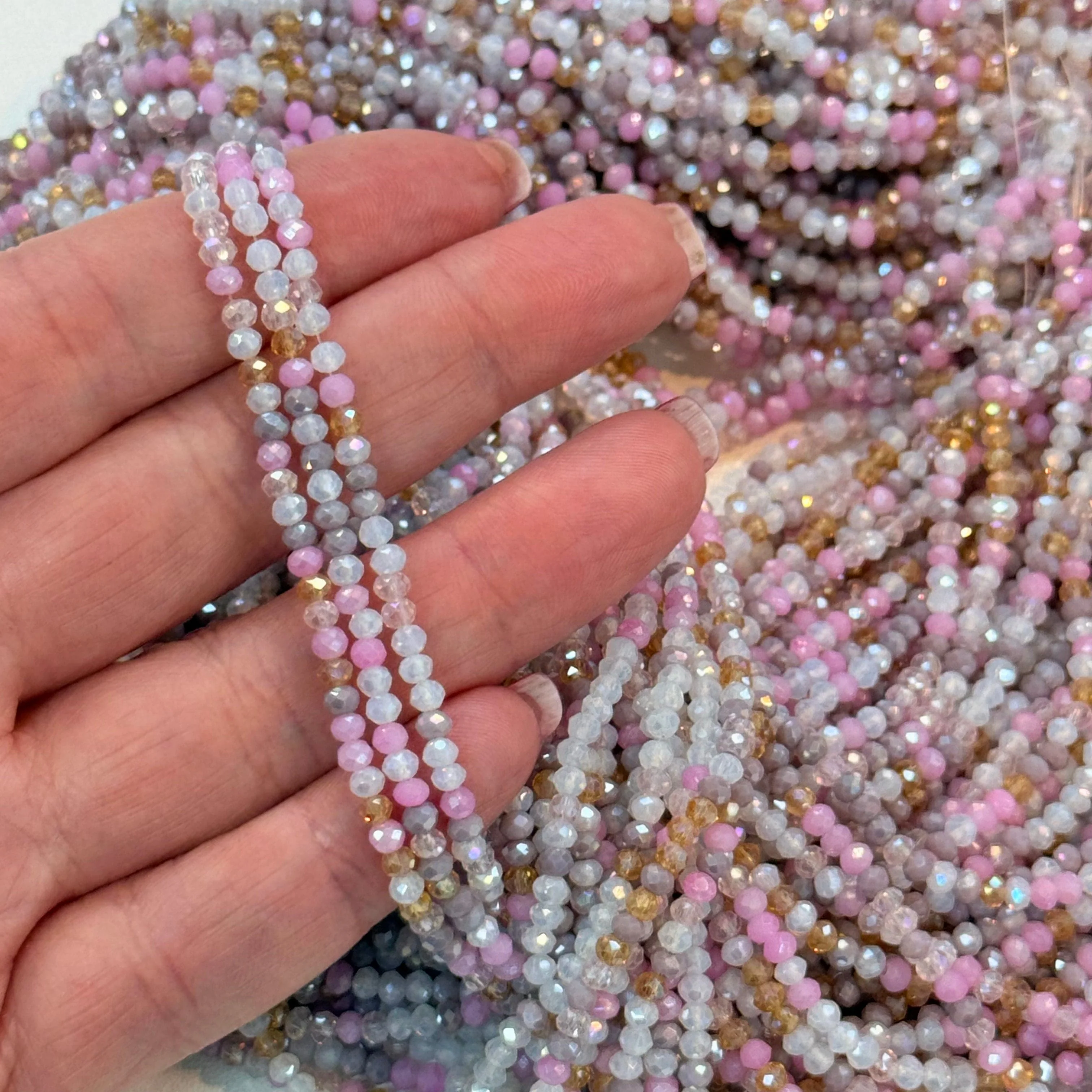 2mm Crystal rondelle beads strand 165 pcs, PBC2C139