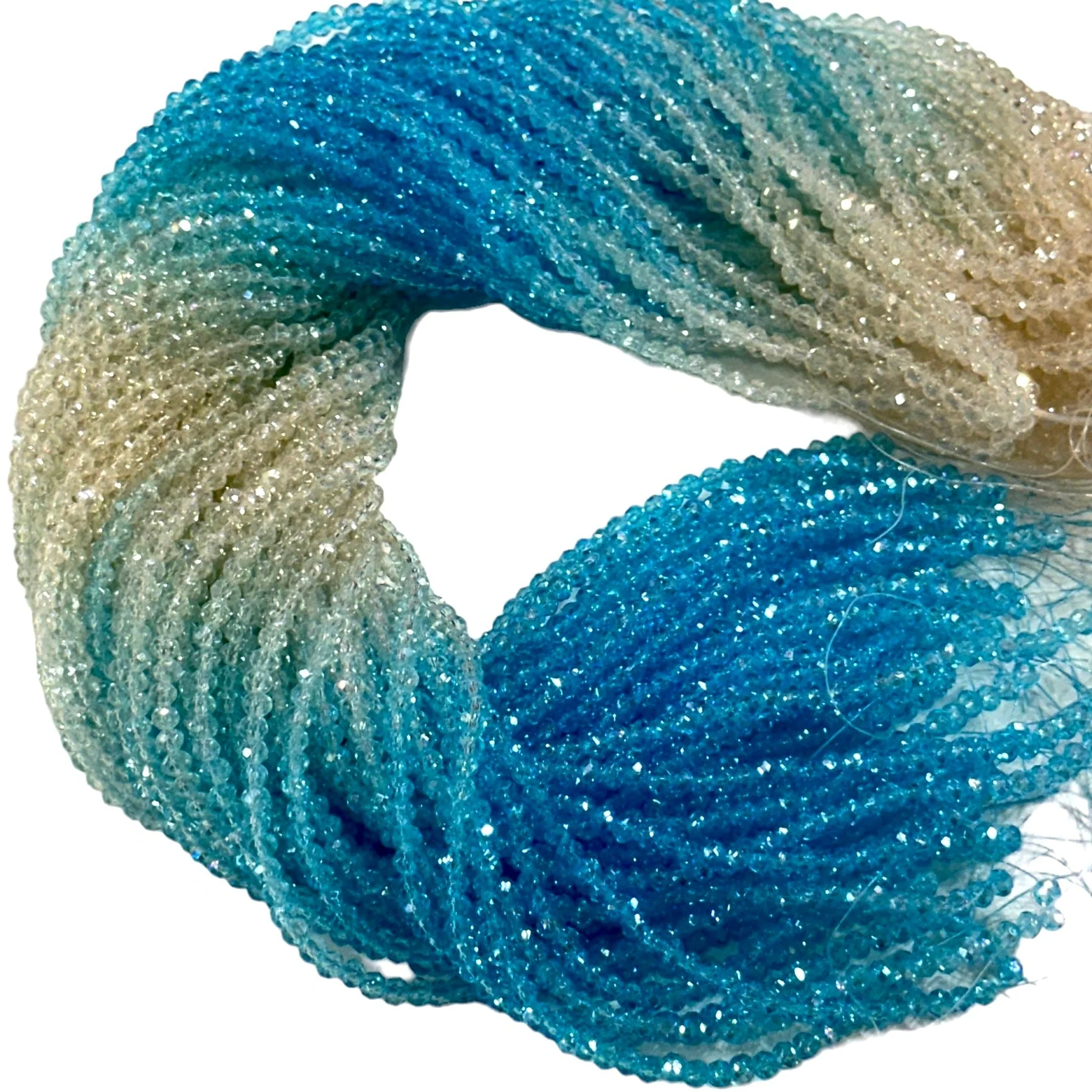 2mm Crystal rondelle beads strand 170 pcs, PBC2C100 - Image 2