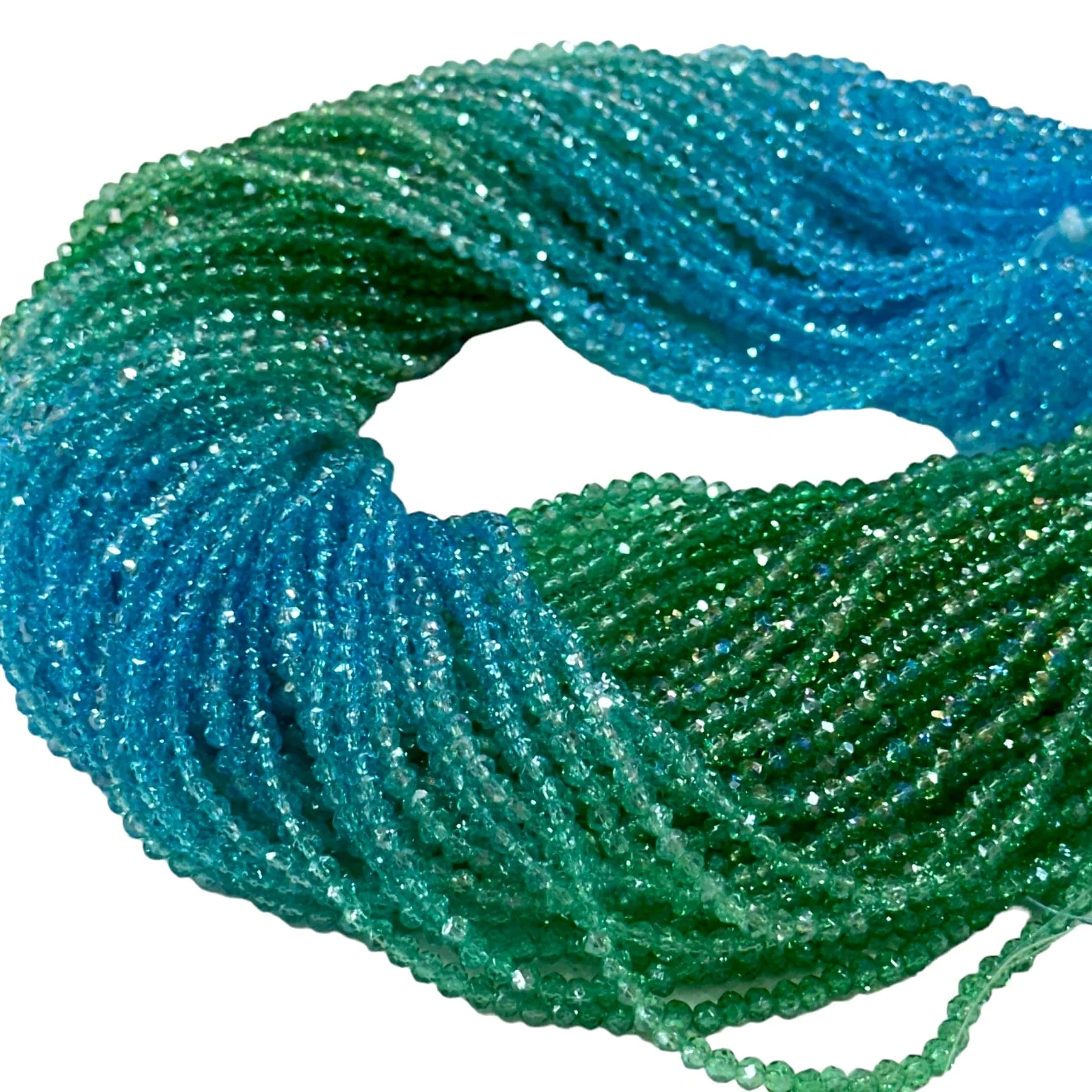 2mm Crystal rondelle beads strand 170 pcs, PBC2C123 - Image 2