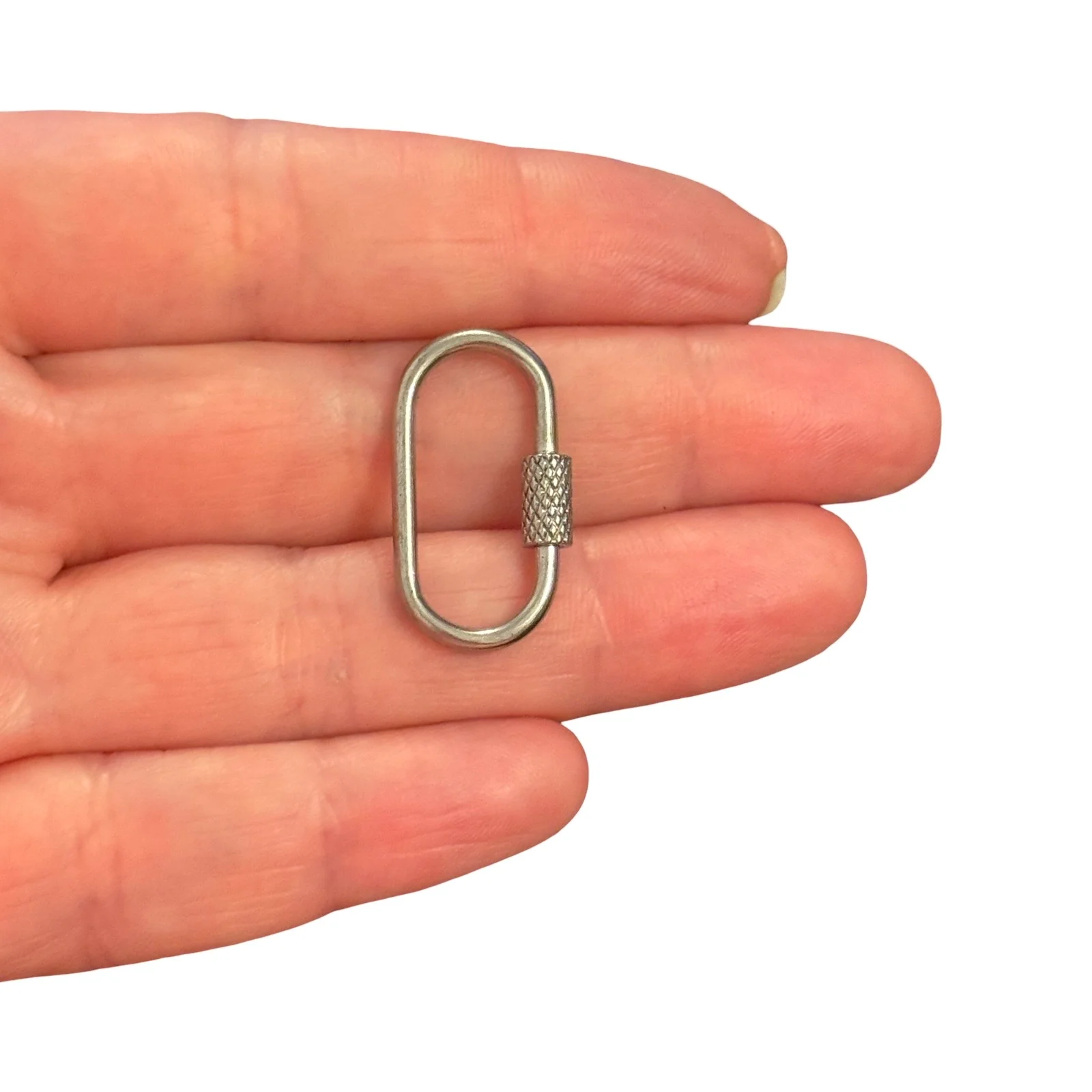 316L Stainless Steel Screw Lock Connector – Oval Carabiner Clasp, 27x15mm