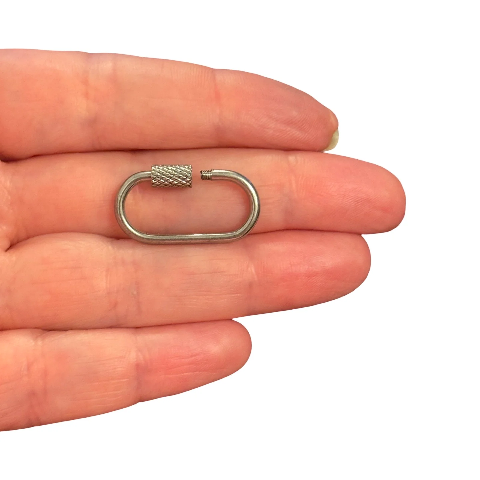 316L Stainless Steel Screw Lock Connector – Oval Carabiner Clasp, 27x15mm - Image 2