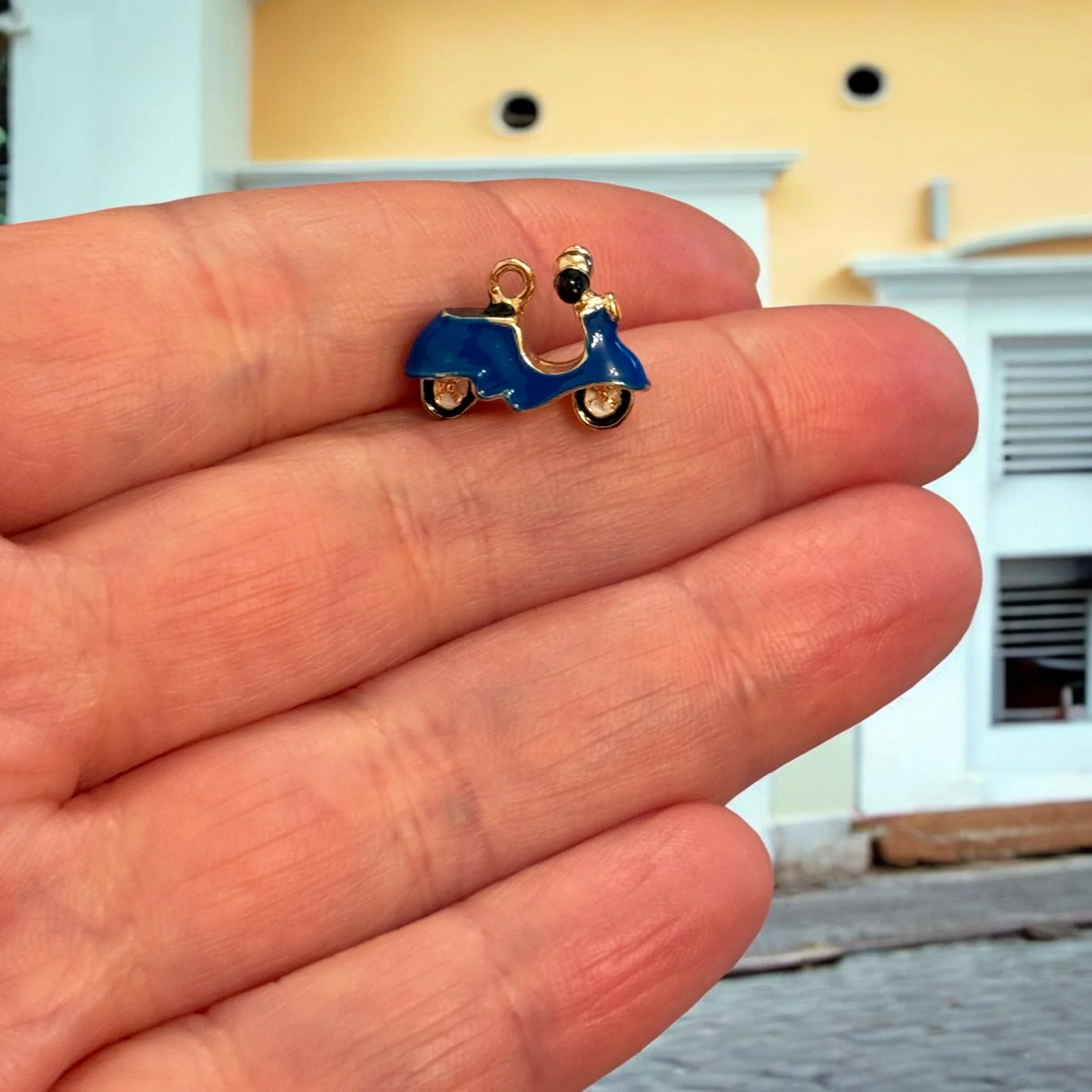 3D Blue Scooter Charm – Enamel Pendant 🛵