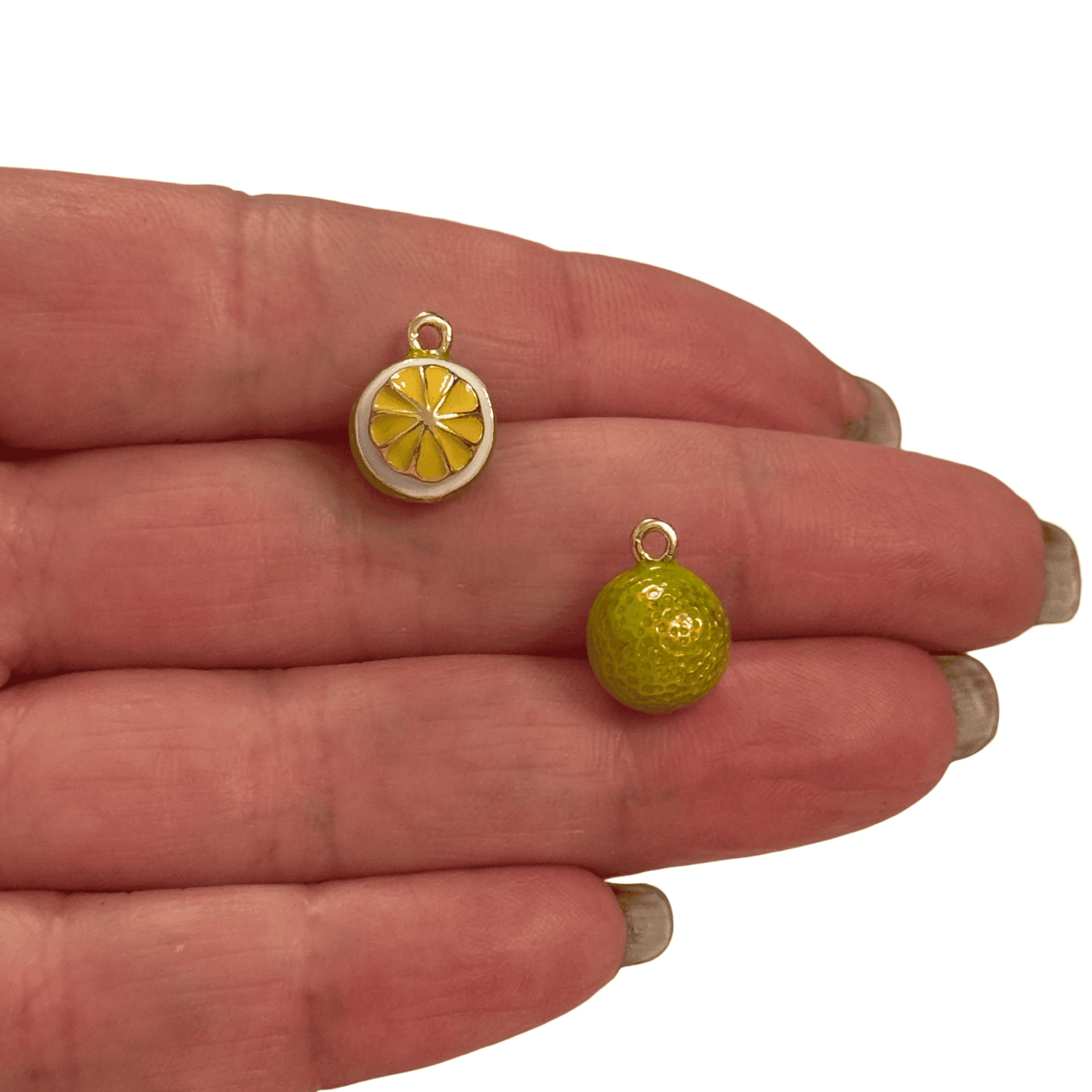 3D Half-Peeled Lemon Charm – Yellow Enamel Fruit Pendant - Image 2