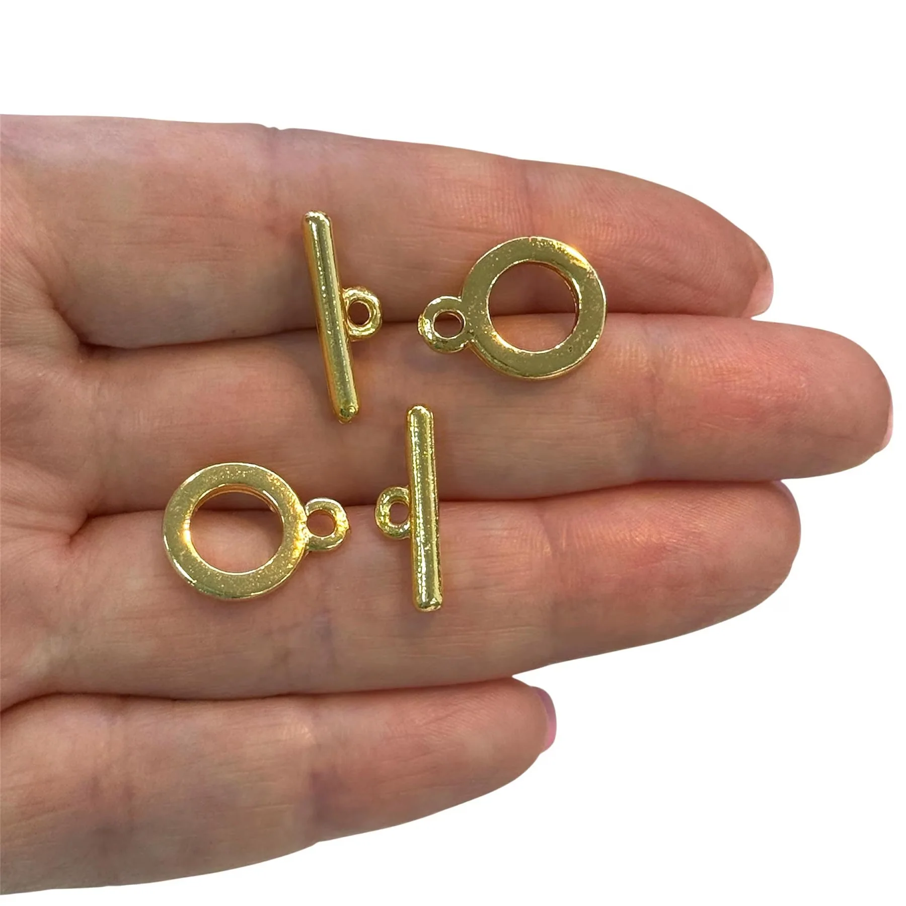 2 Sets 24Kt Shiny Gold Plated Toggle Clasp,