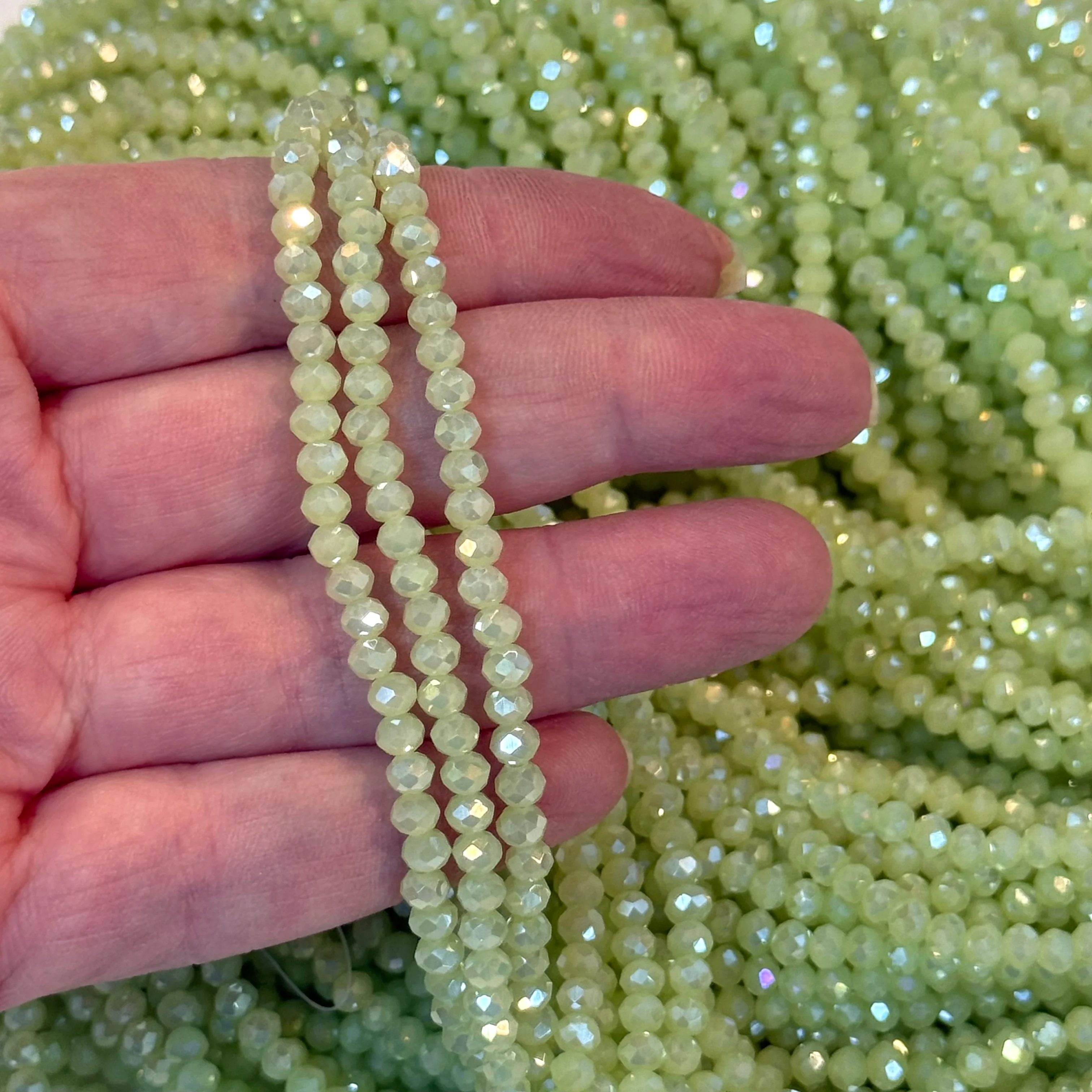 4mm Crystal rondelle beads strand 115 pcs, PBC4C139