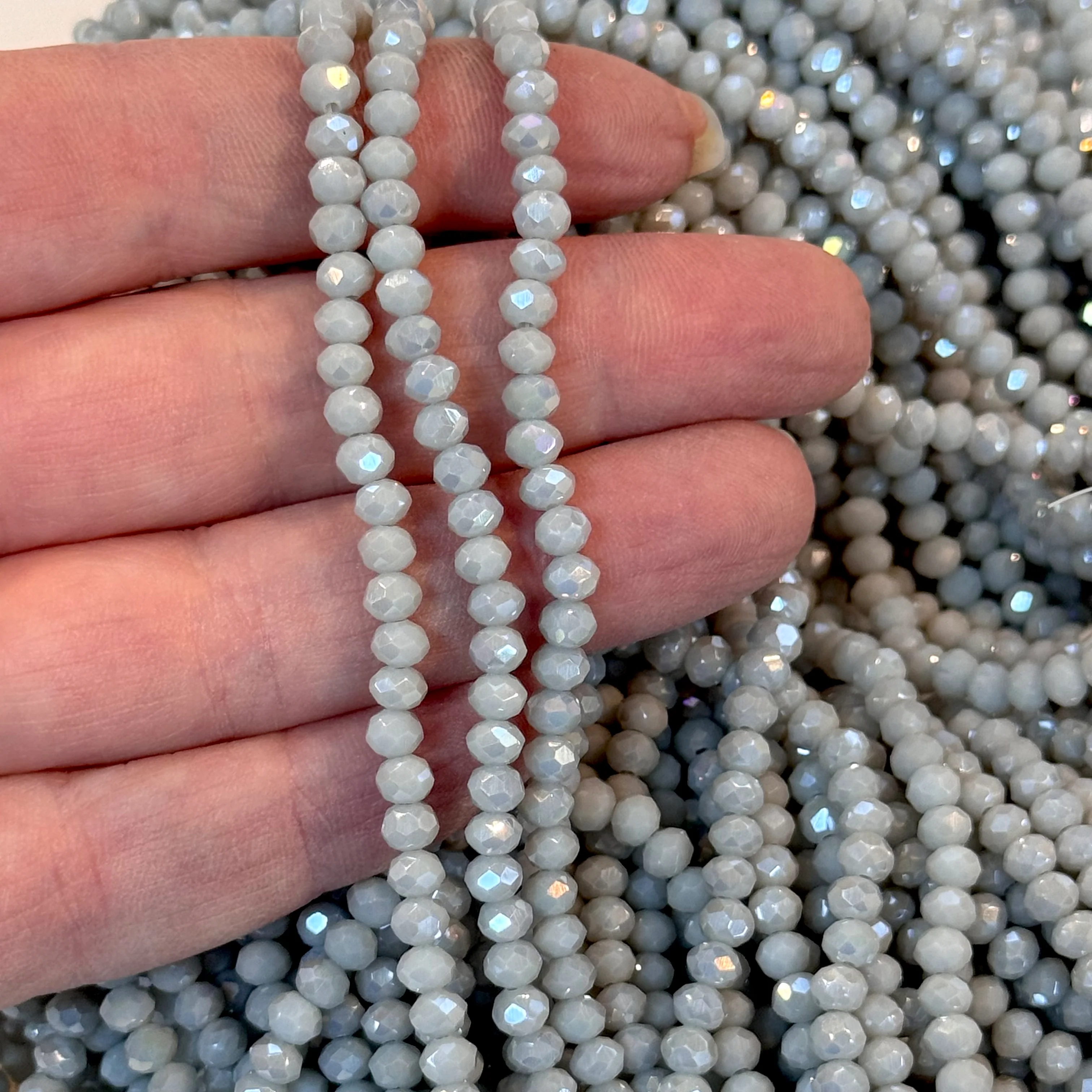4mm Crystal rondelle beads strand 115 pcs, PBC4C143