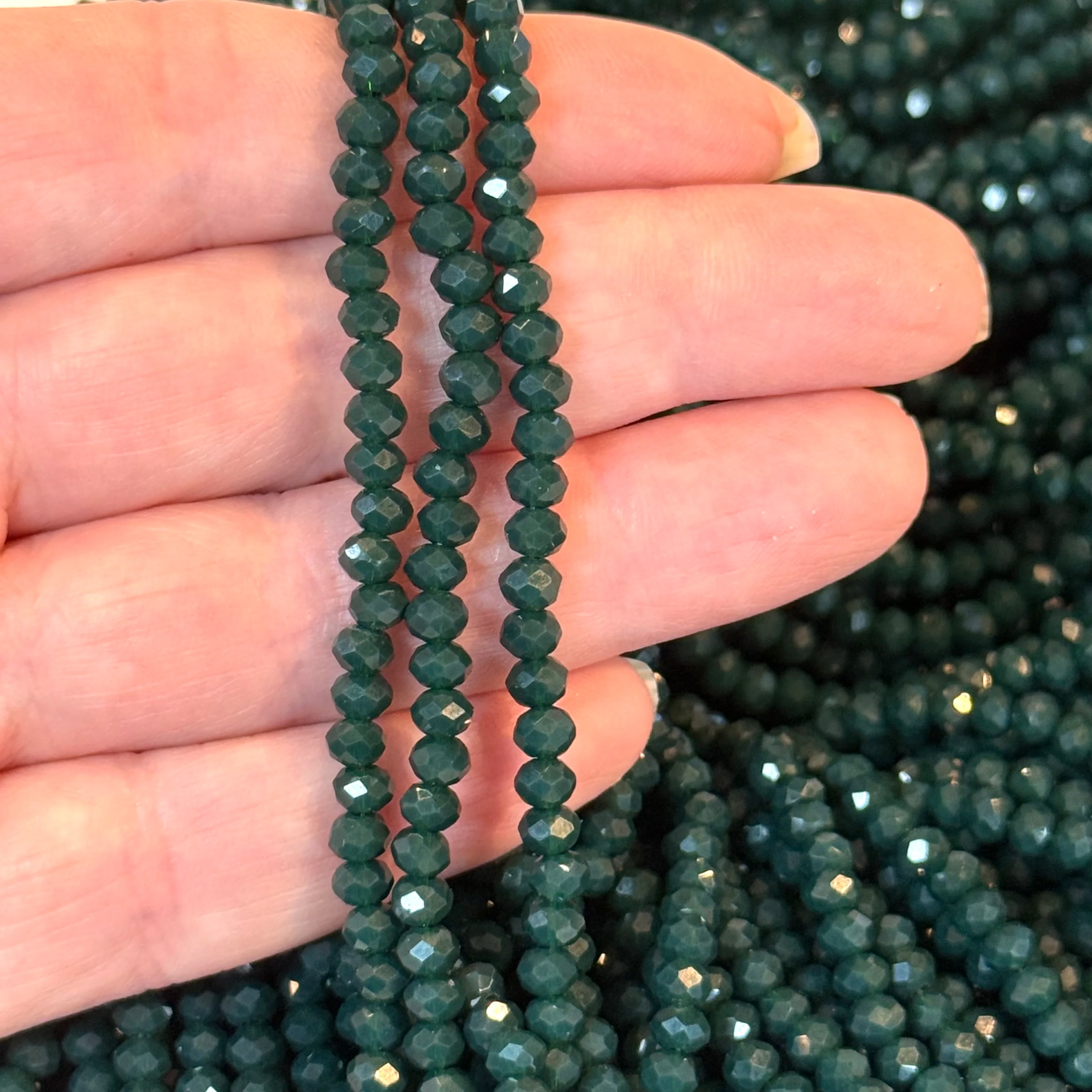4mm Crystal rondelle beads strand 115 pcs, PBC4C149
