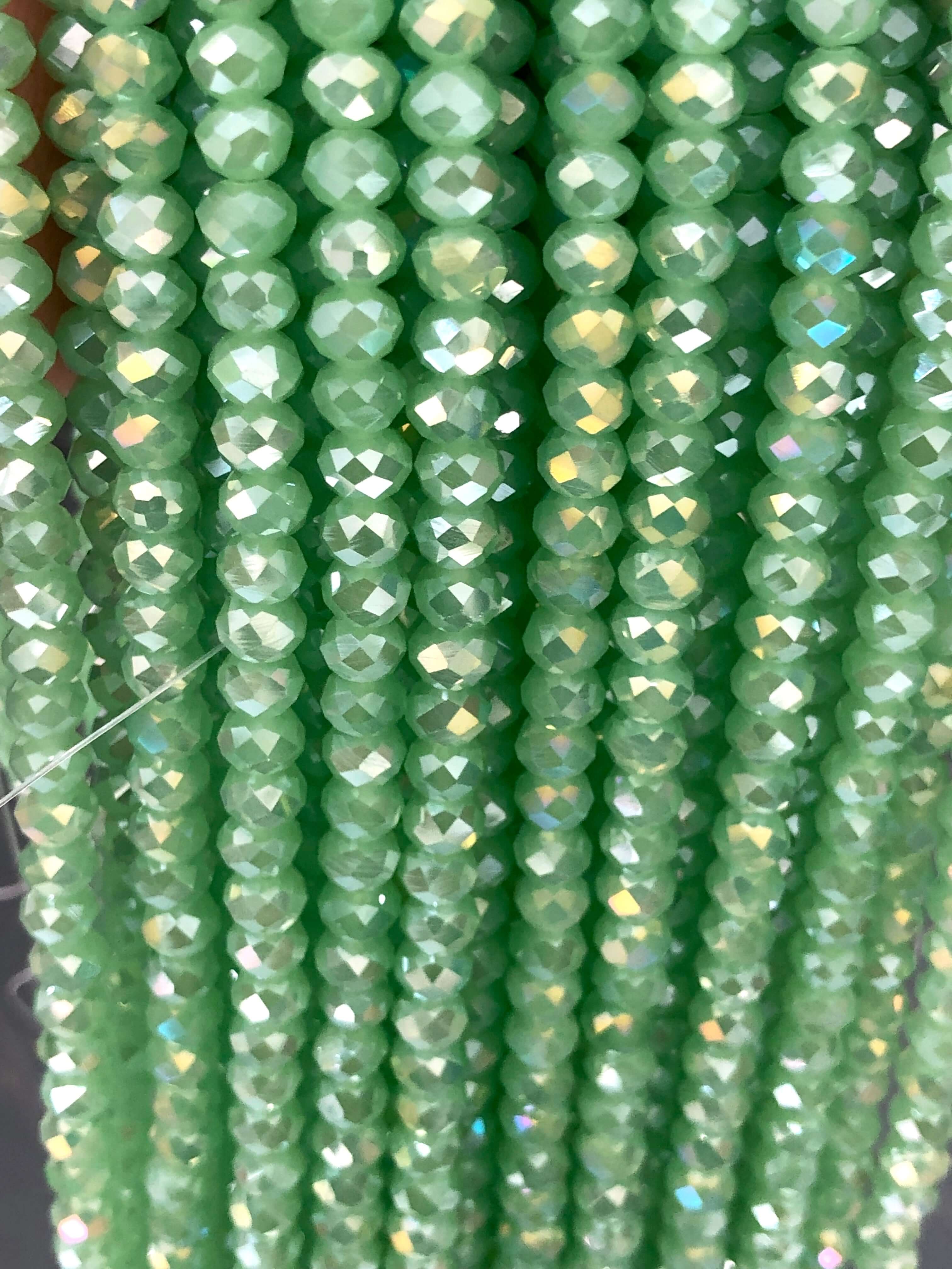 Crystal faceted rondelle 6mm Beads, PBC6C68, - Image 2