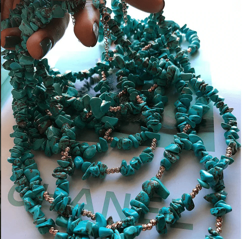 90 cm Strand Natural Freeform Turquoise Chips, Long strand 36'', beads, gemstone beads, - Image 3
