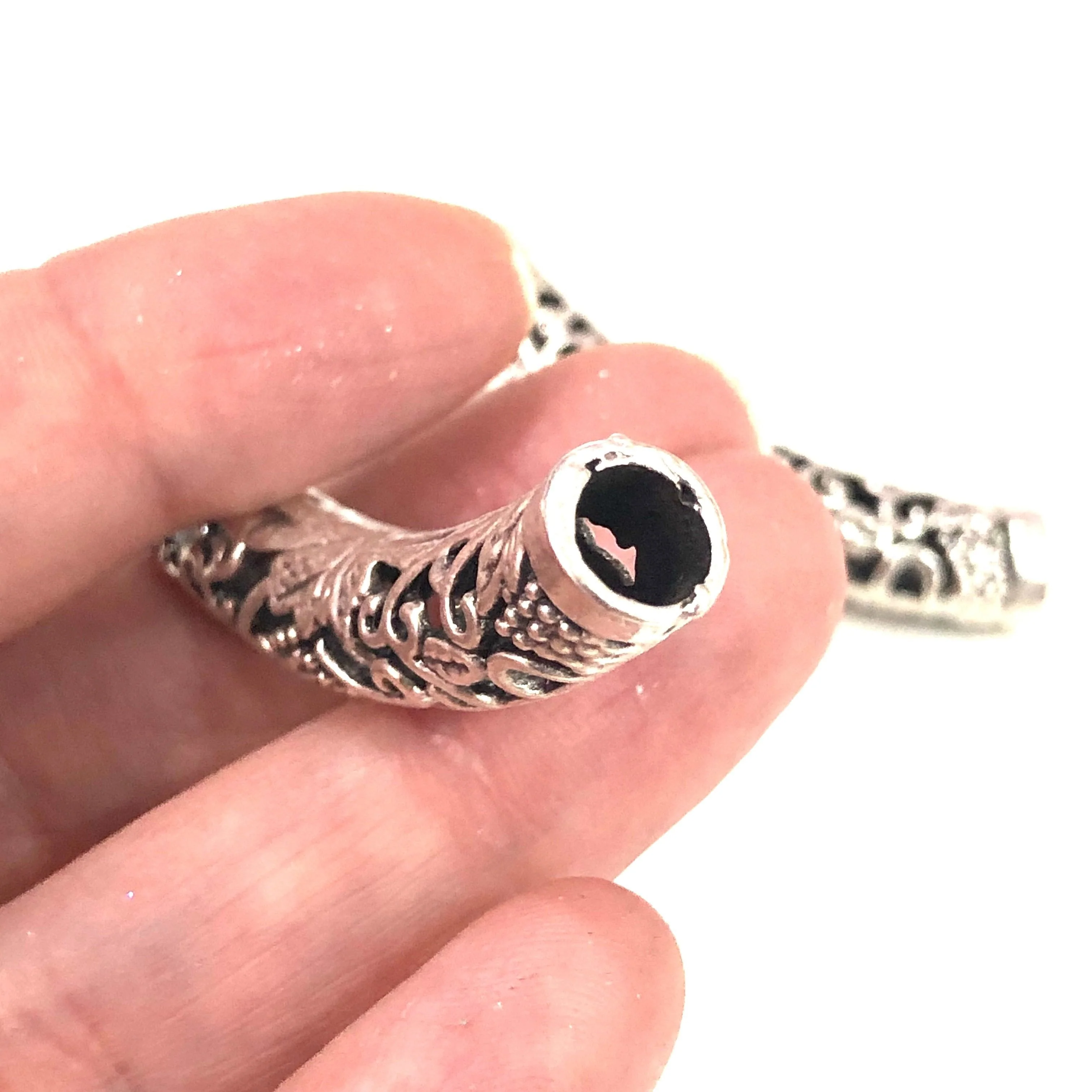 Antique Silver Plated Large Brass Pendant, - Image 2