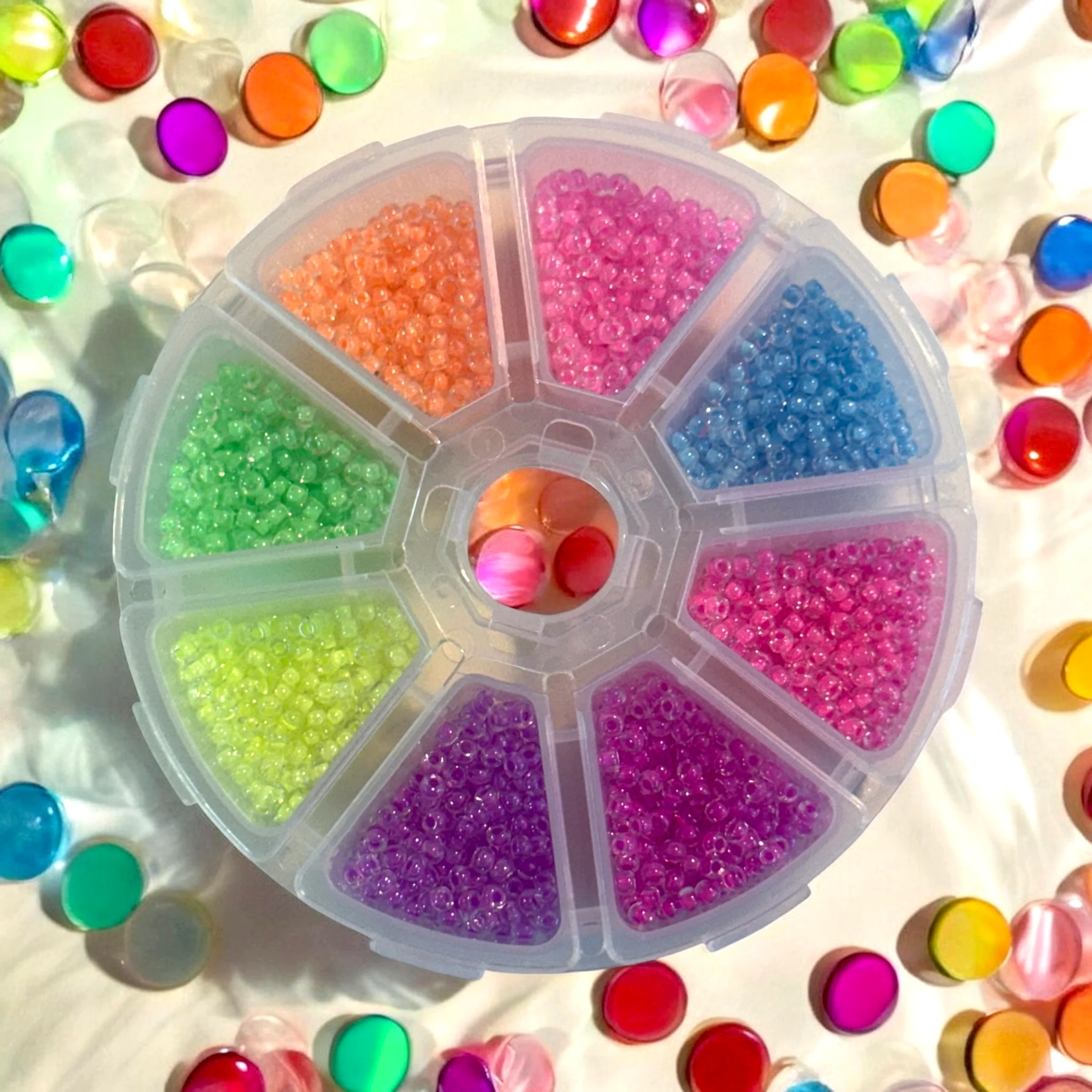 Authentic Miyuki Seed Beads 8-0 Luminous Colours Starter Kit – 8 Colours, 10g Each