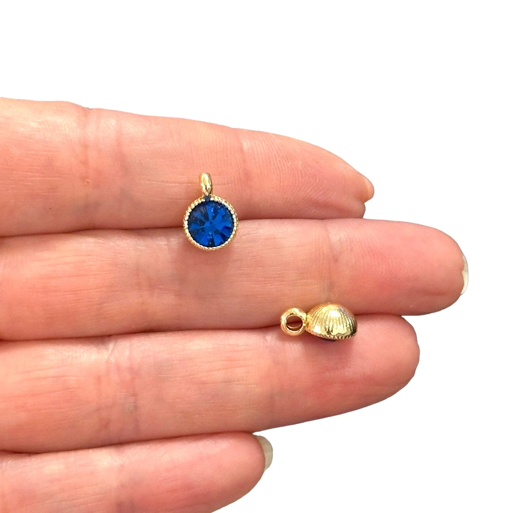 Birthstone 24Kt Gold Plated CZ Charms, Birthstone CZ Charms - Image 10