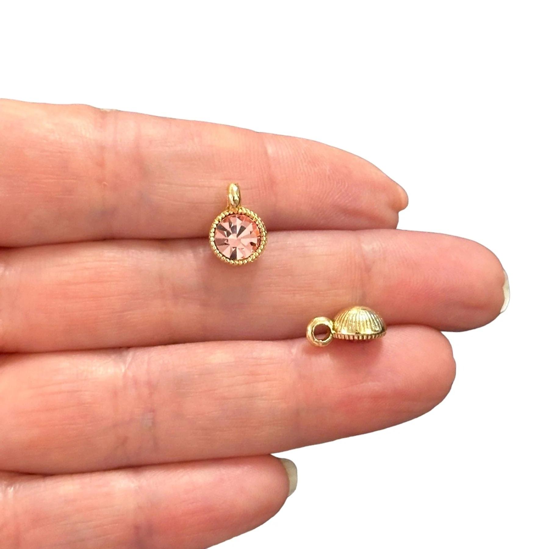 Birthstone 24Kt Gold Plated CZ Charms, Birthstone CZ Charms - Image 11