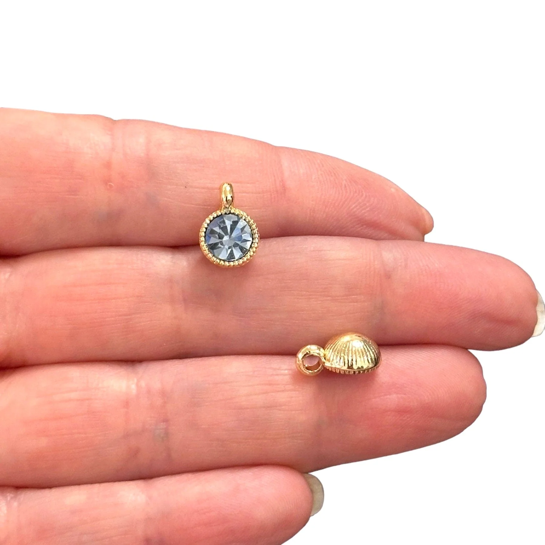 Birthstone 24Kt Gold Plated CZ Charms, Birthstone CZ Charms - Image 13