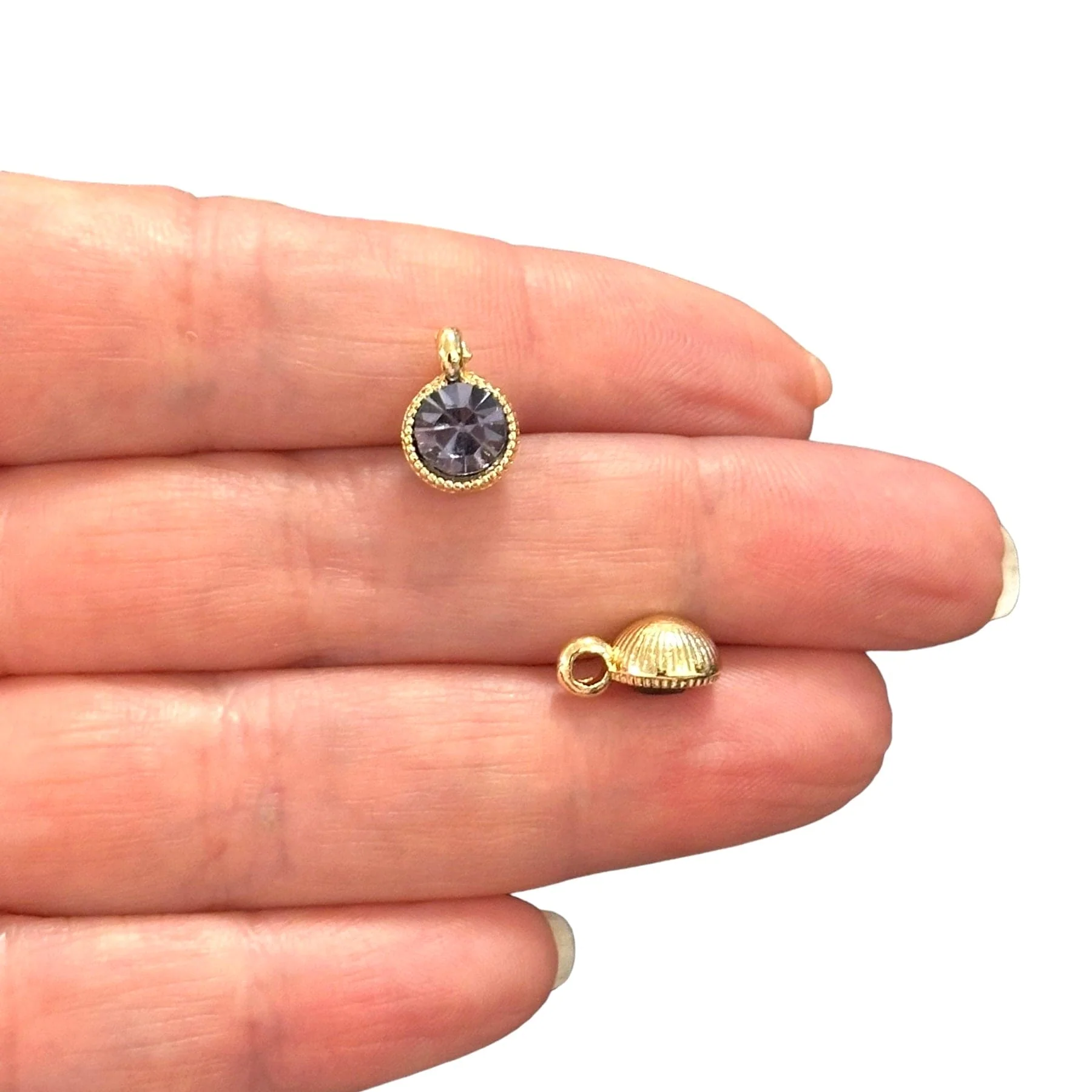 Birthstone 24Kt Gold Plated CZ Charms, Birthstone CZ Charms - Image 3