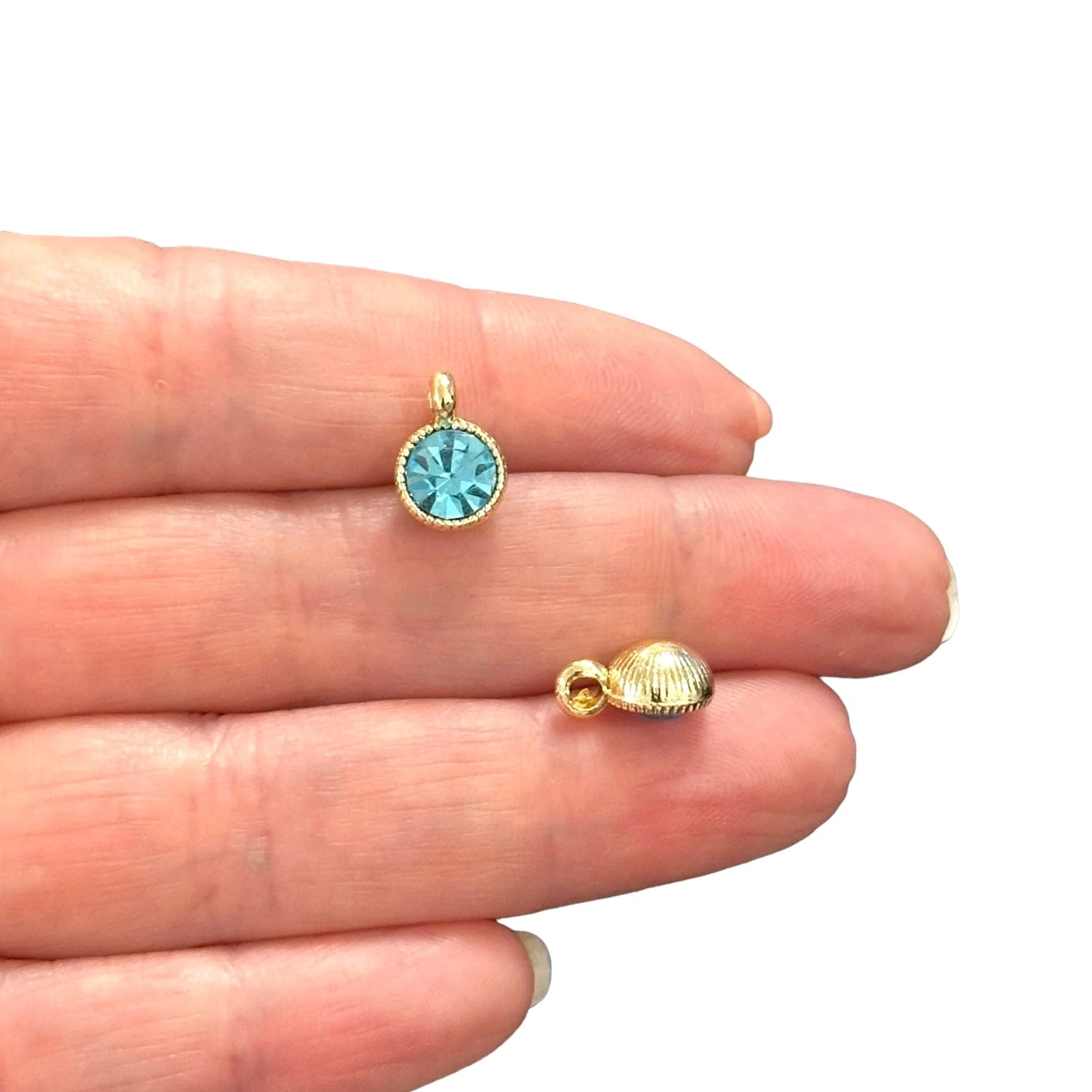 Birthstone 24Kt Gold Plated CZ Charms, Birthstone CZ Charms - Image 4