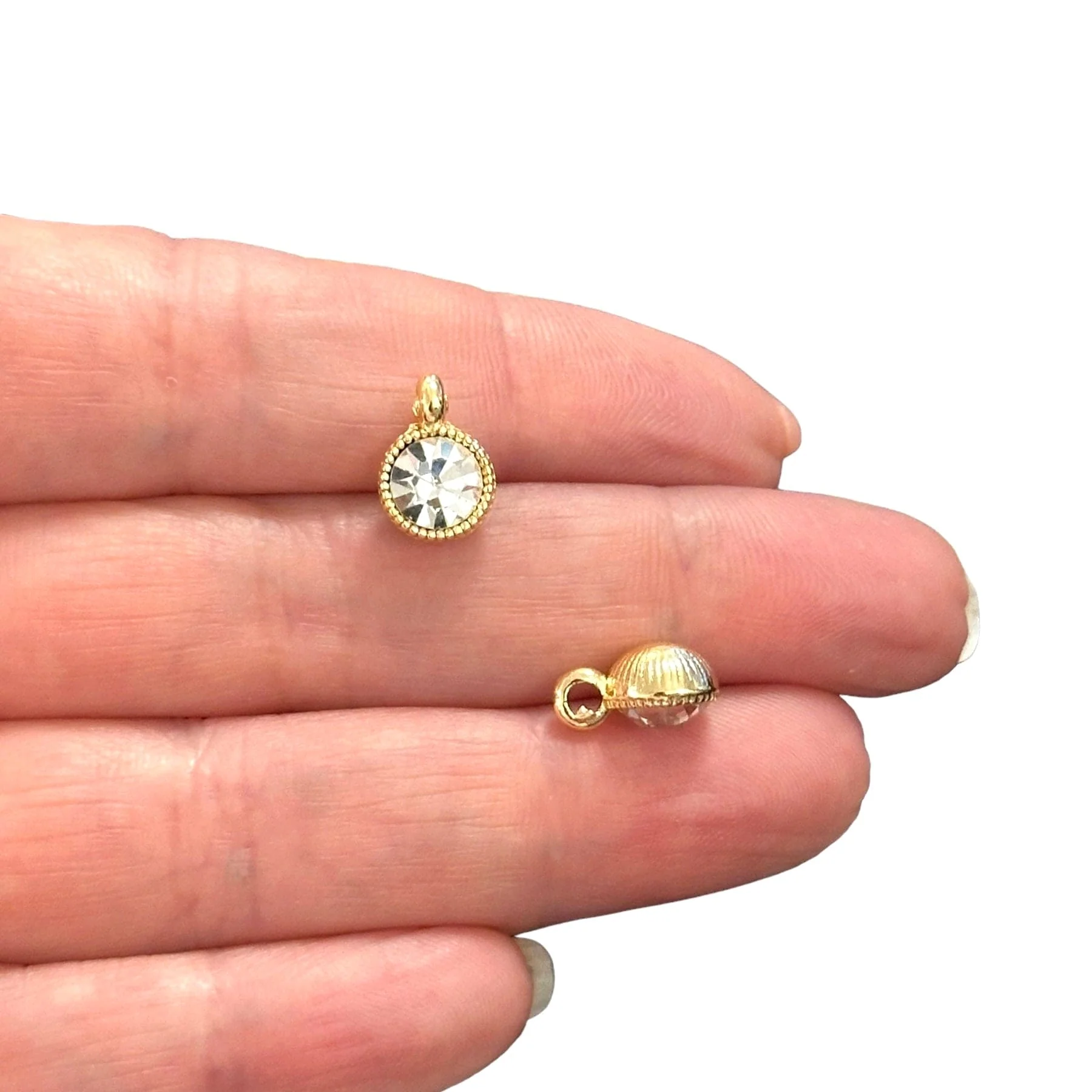 Birthstone 24Kt Gold Plated CZ Charms, Birthstone CZ Charms - Image 5