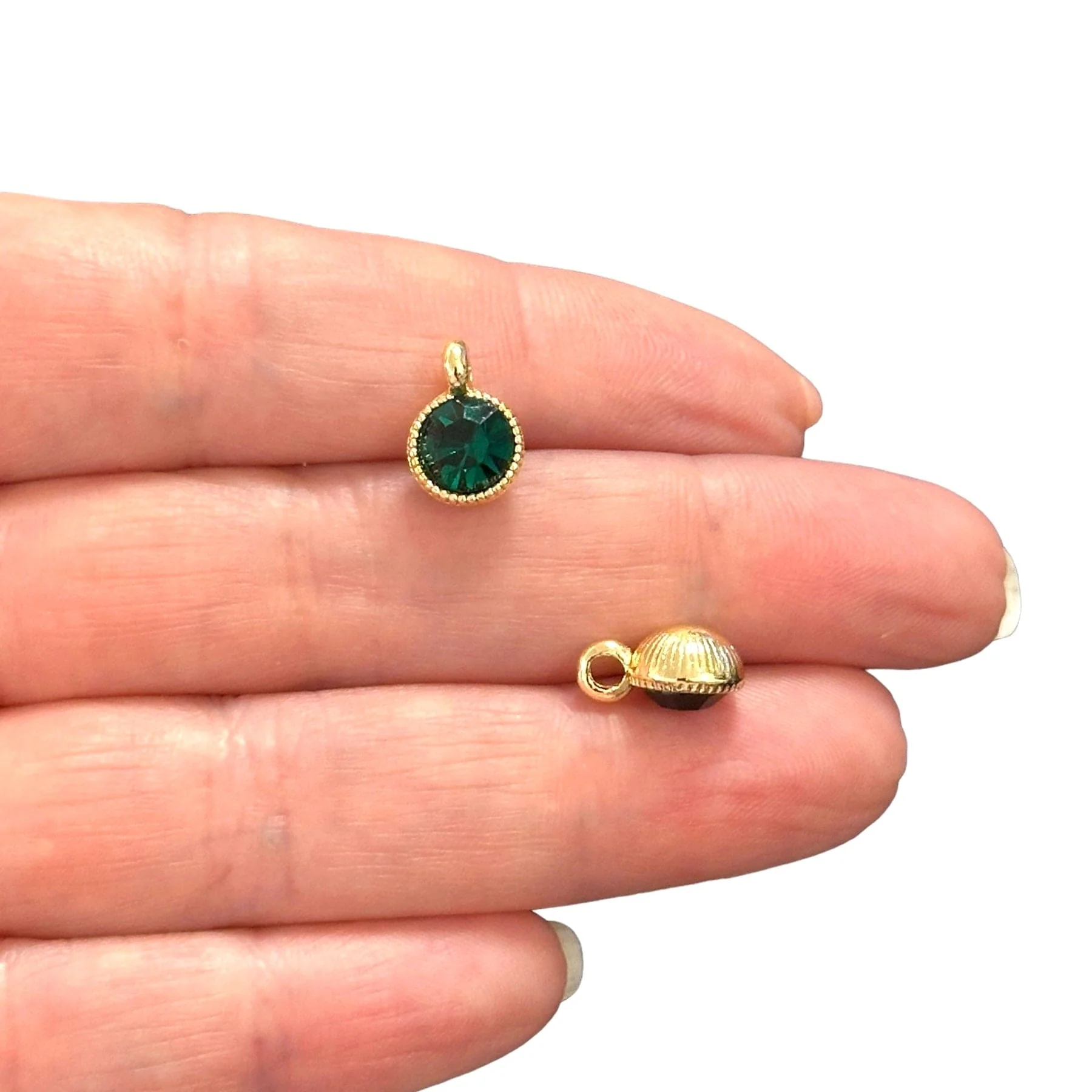 Birthstone 24Kt Gold Plated CZ Charms, Birthstone CZ Charms - Image 6