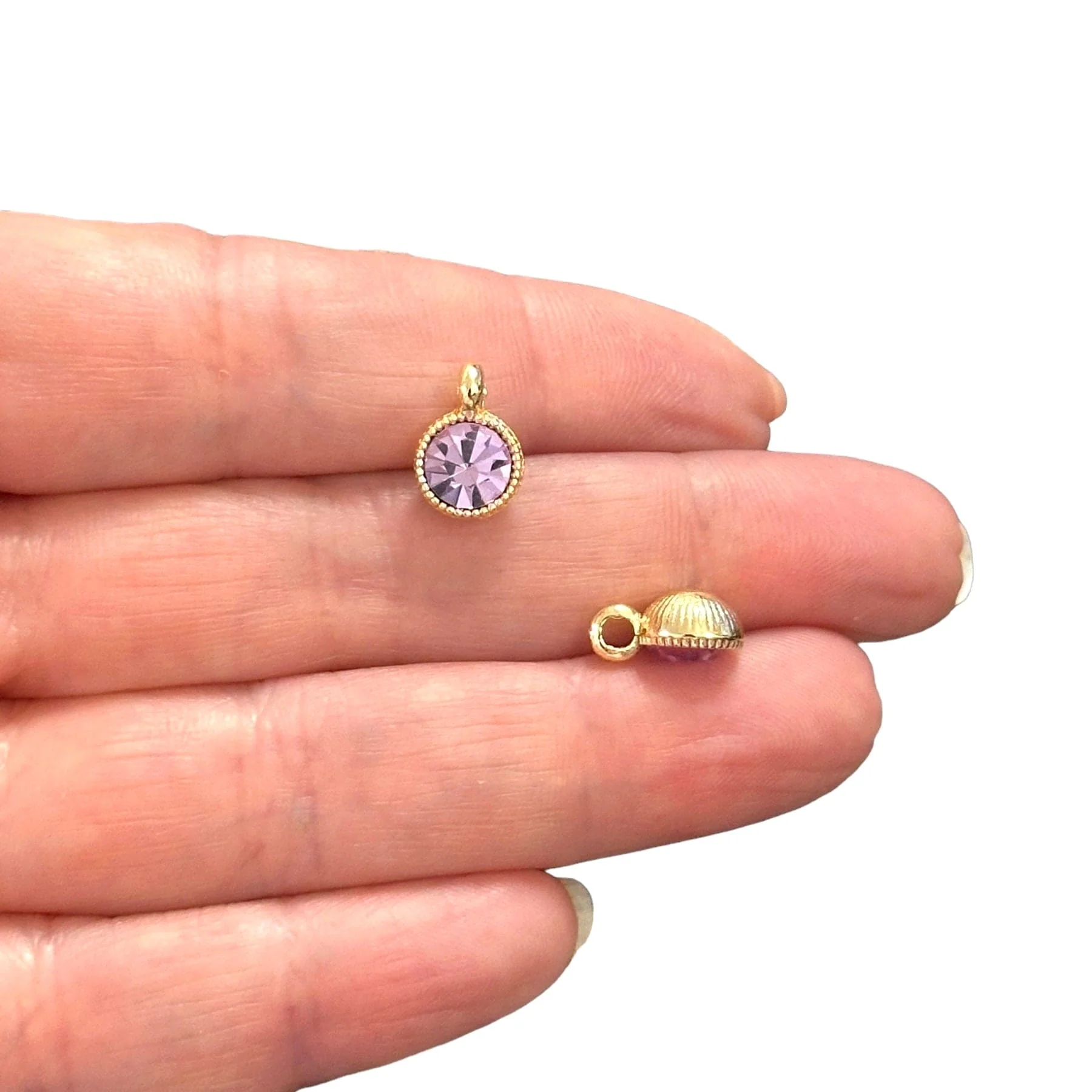 Birthstone 24Kt Gold Plated CZ Charms, Birthstone CZ Charms - Image 7