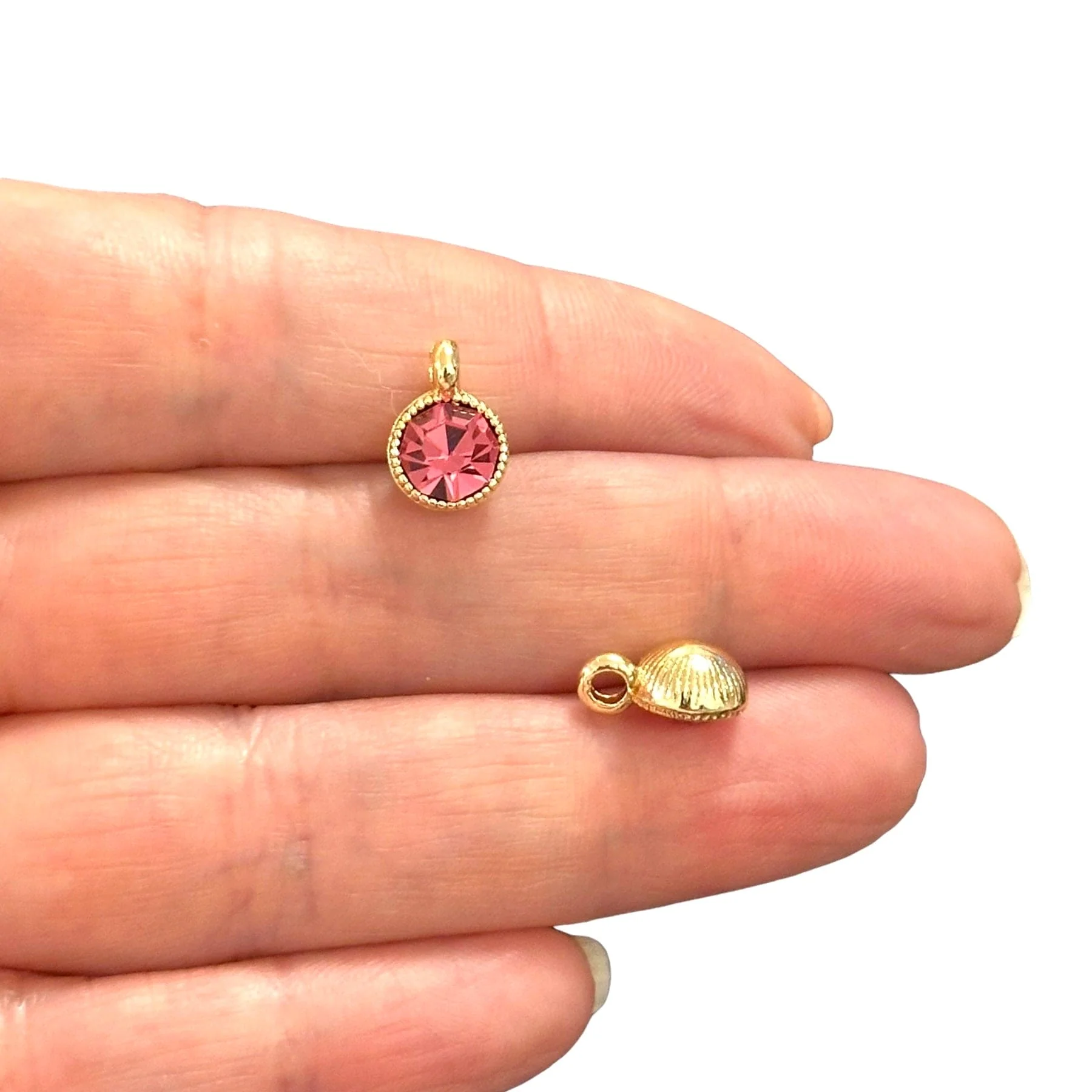 Birthstone 24Kt Gold Plated CZ Charms, Birthstone CZ Charms - Image 8