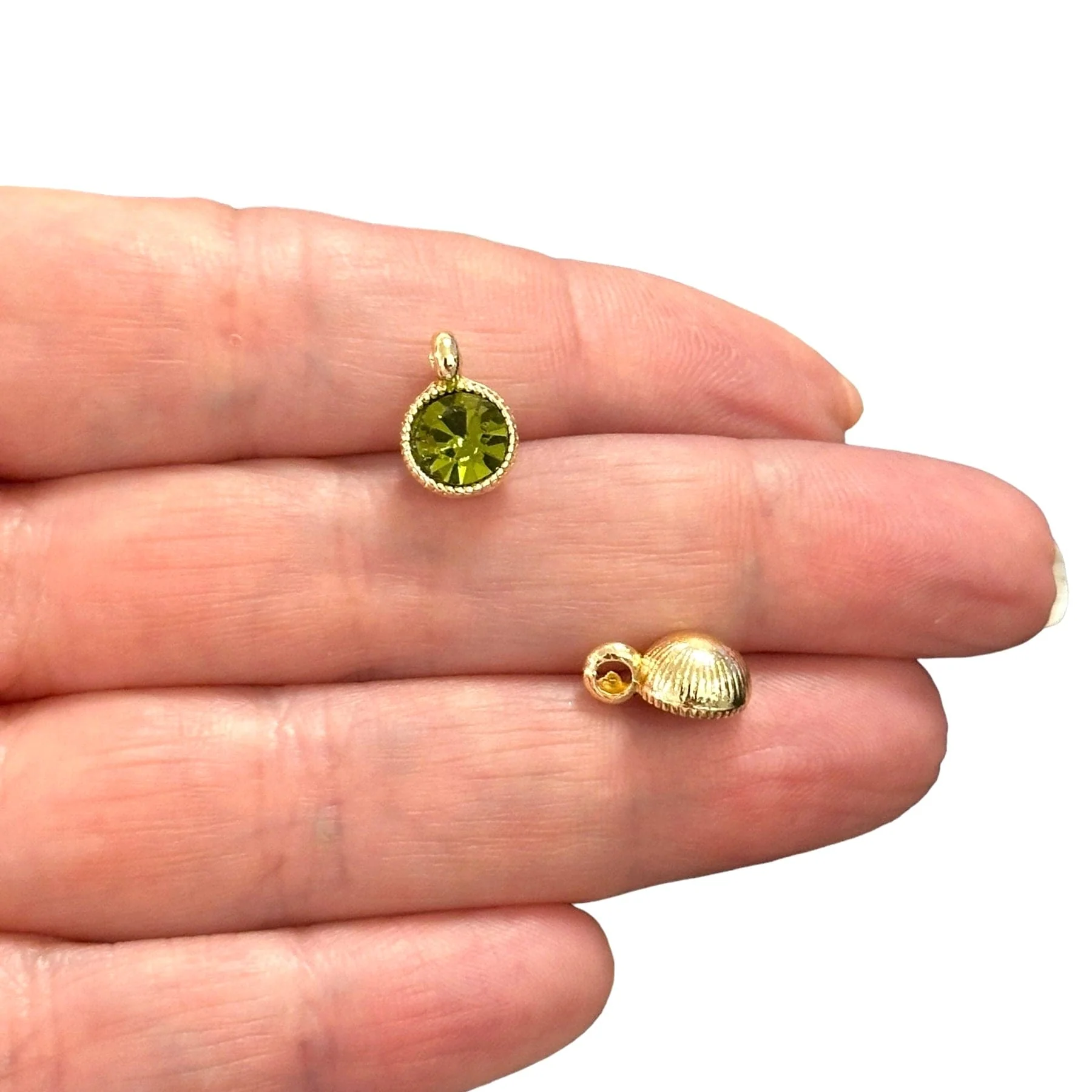 Birthstone 24Kt Gold Plated CZ Charms, Birthstone CZ Charms - Image 9