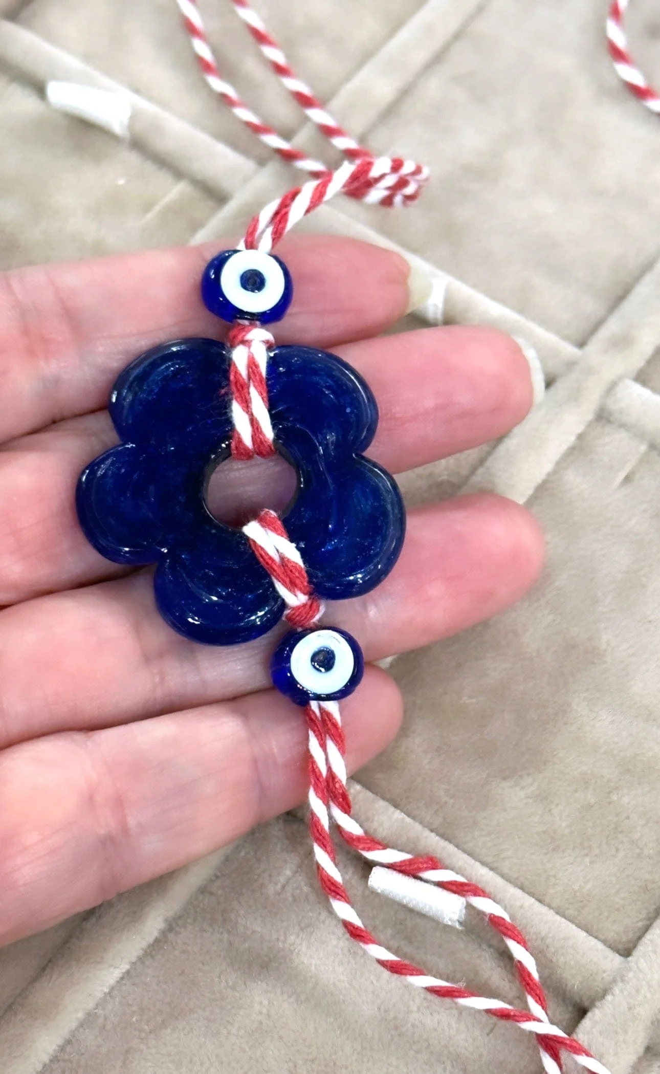 Bracelet Cord, Red&White and Green Cotton Bracelet,Jewellery Making Cord - Image 3