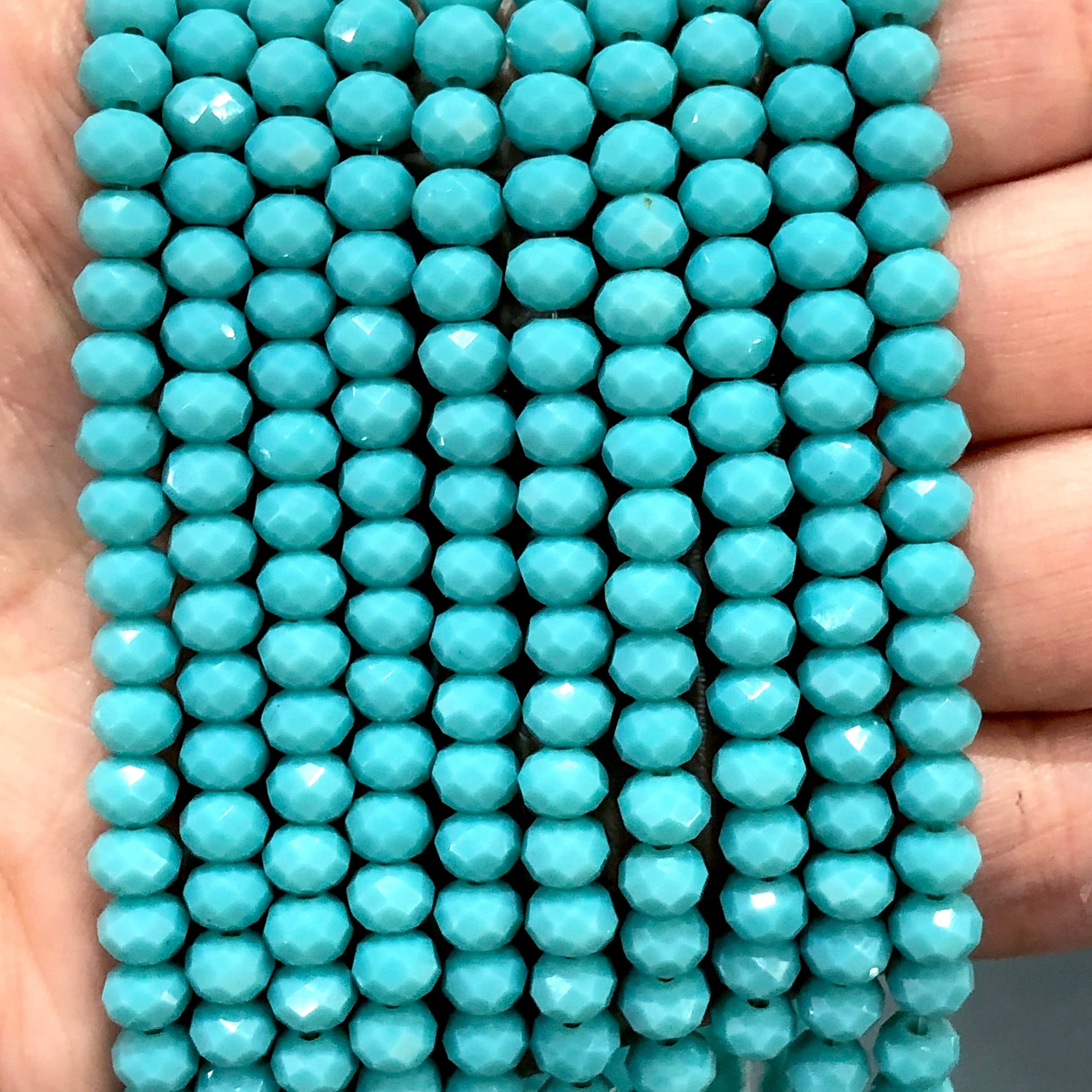 Crystal faceted rondelle 6mm Beads, PBC6C22