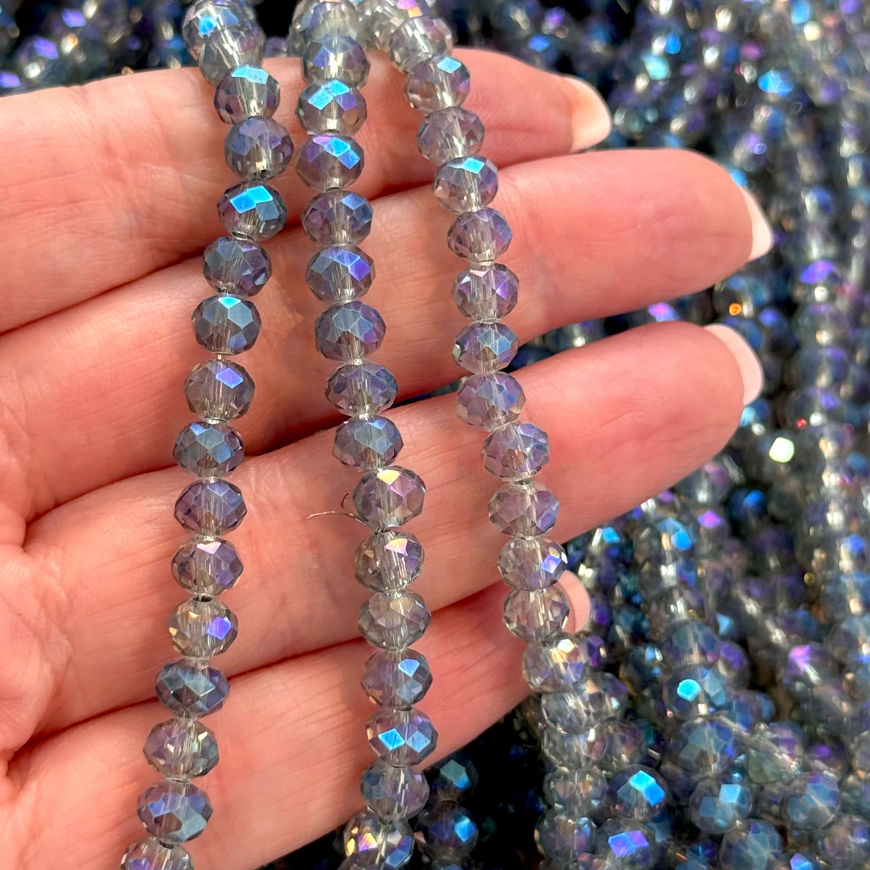Crystal faceted rondelle 6mm Beads, PBC6C161