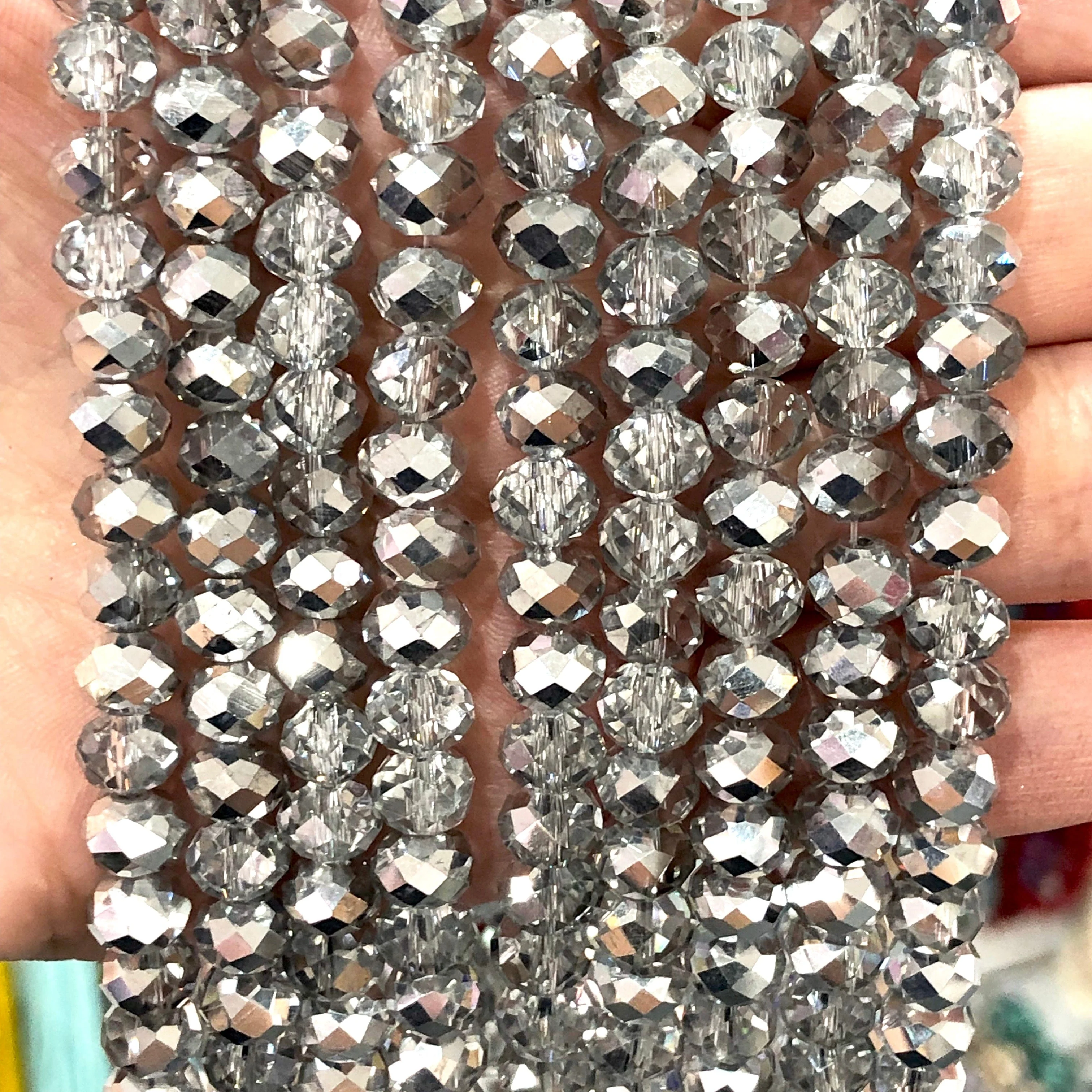 Crystal faceted rondelle 8mm Beads, PBC8C72 - Image 2