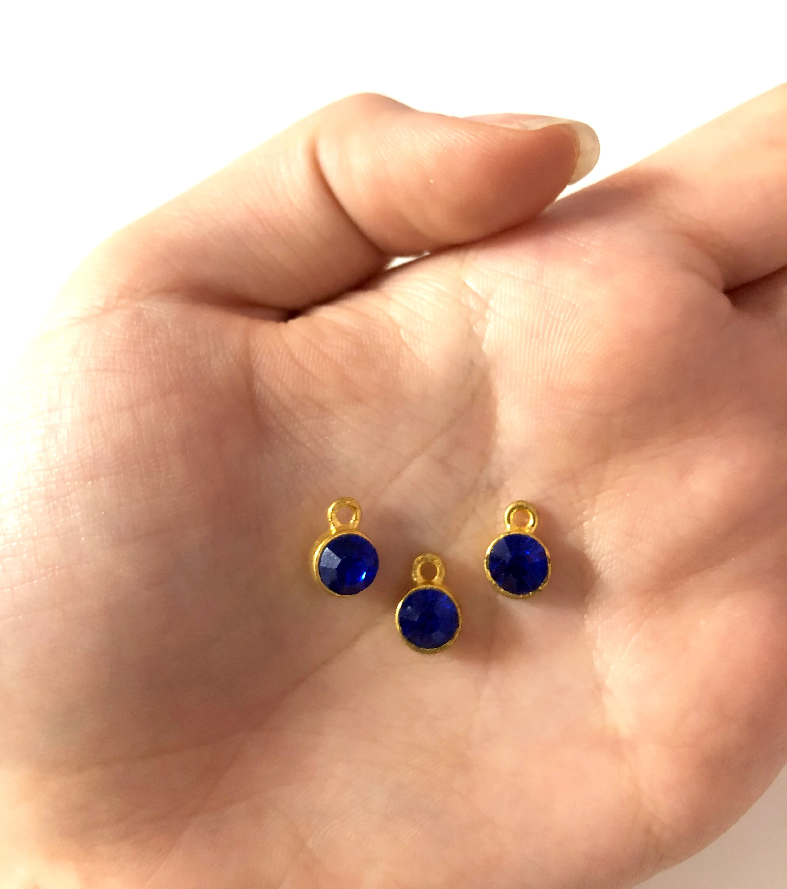 Cubic Zirconia Charms 10mm, Gold Plated Frames Made of Brass, 4 Colors - Image 8