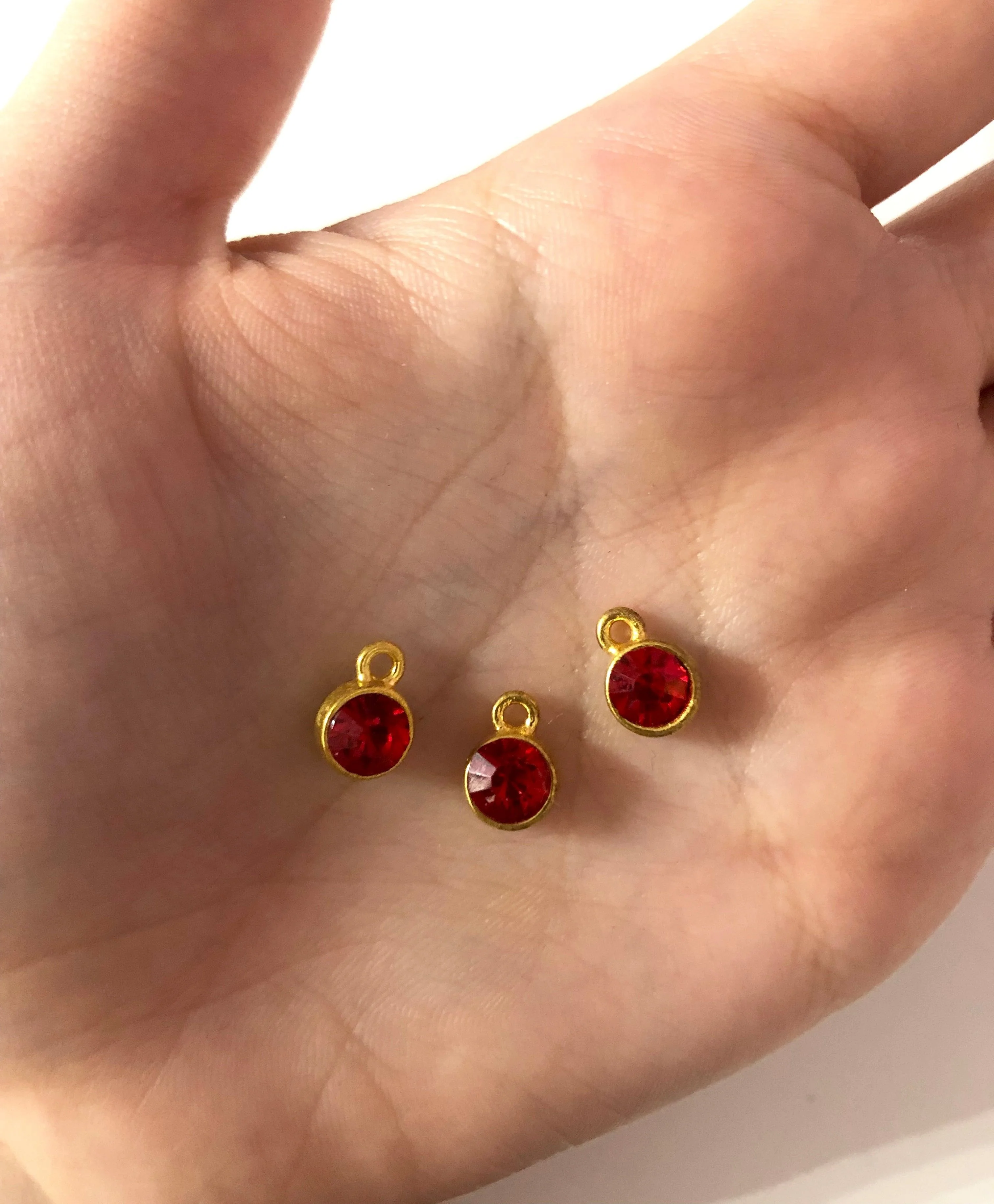 Cubic Zirconia Charms 10mm, Gold Plated Frames Made of Brass, 4 Colors - Image 9