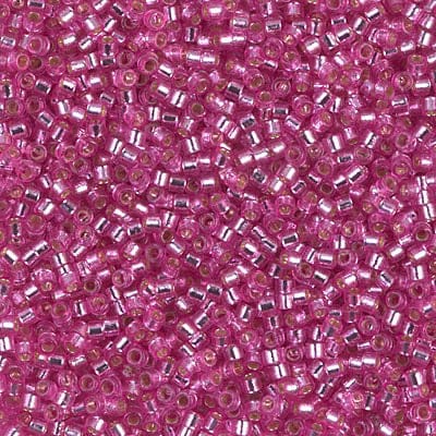 DB2153 Duracoat Silver Lined Dyed Pink Parfait, Miyuki Delica 11/0