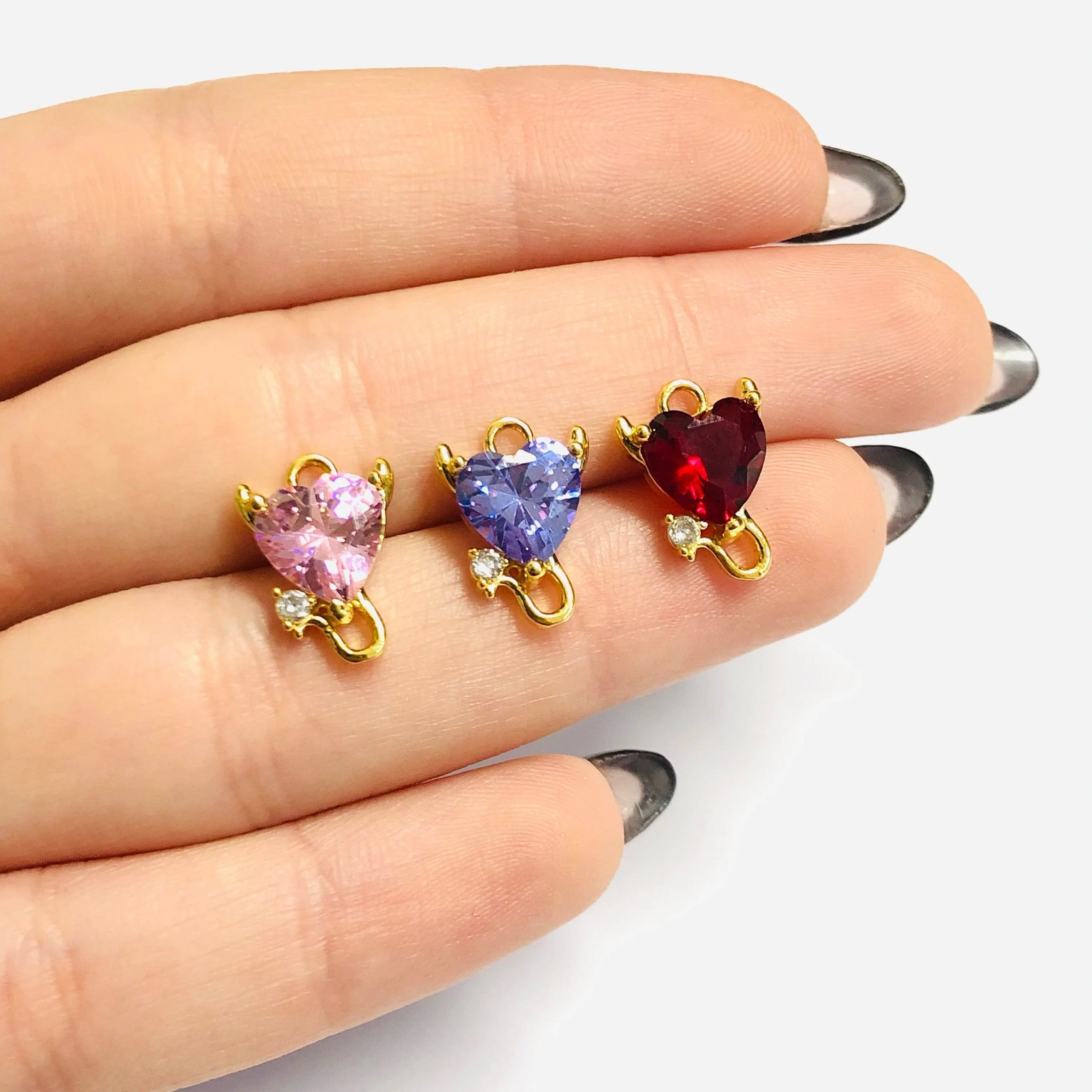 Devil Heart 24Kt Gold Plated Swarovski Heart Charm - Image 2