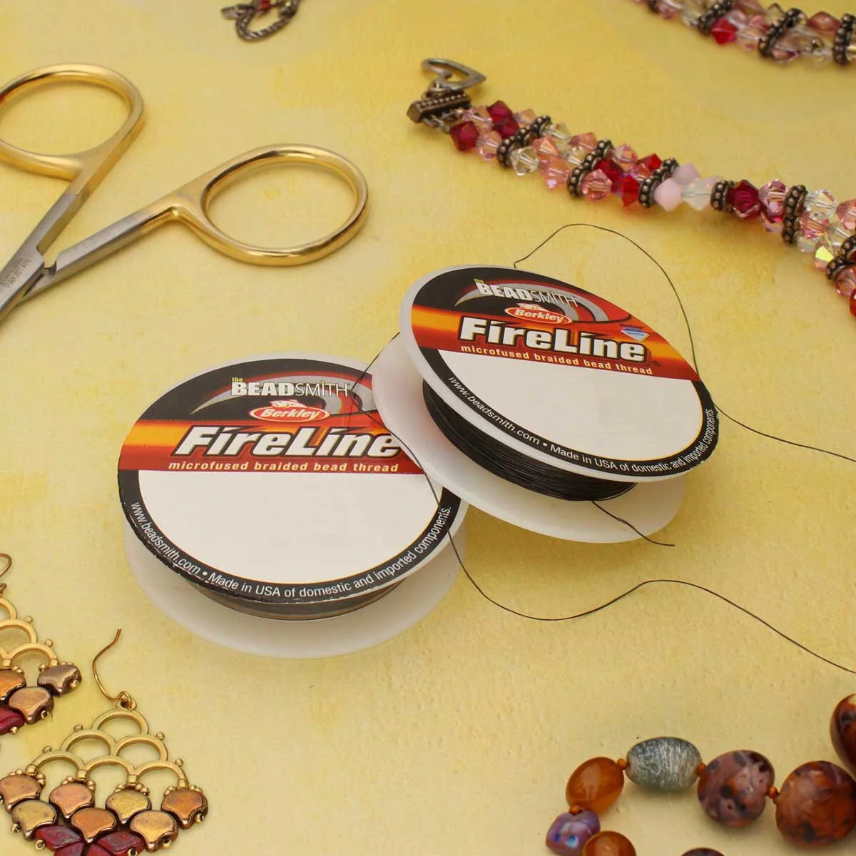 FIRELINE Smoke Grey Beading Thread – 4LB & 6LB, 15 Yards per Spool (2-Pack) - Image 3