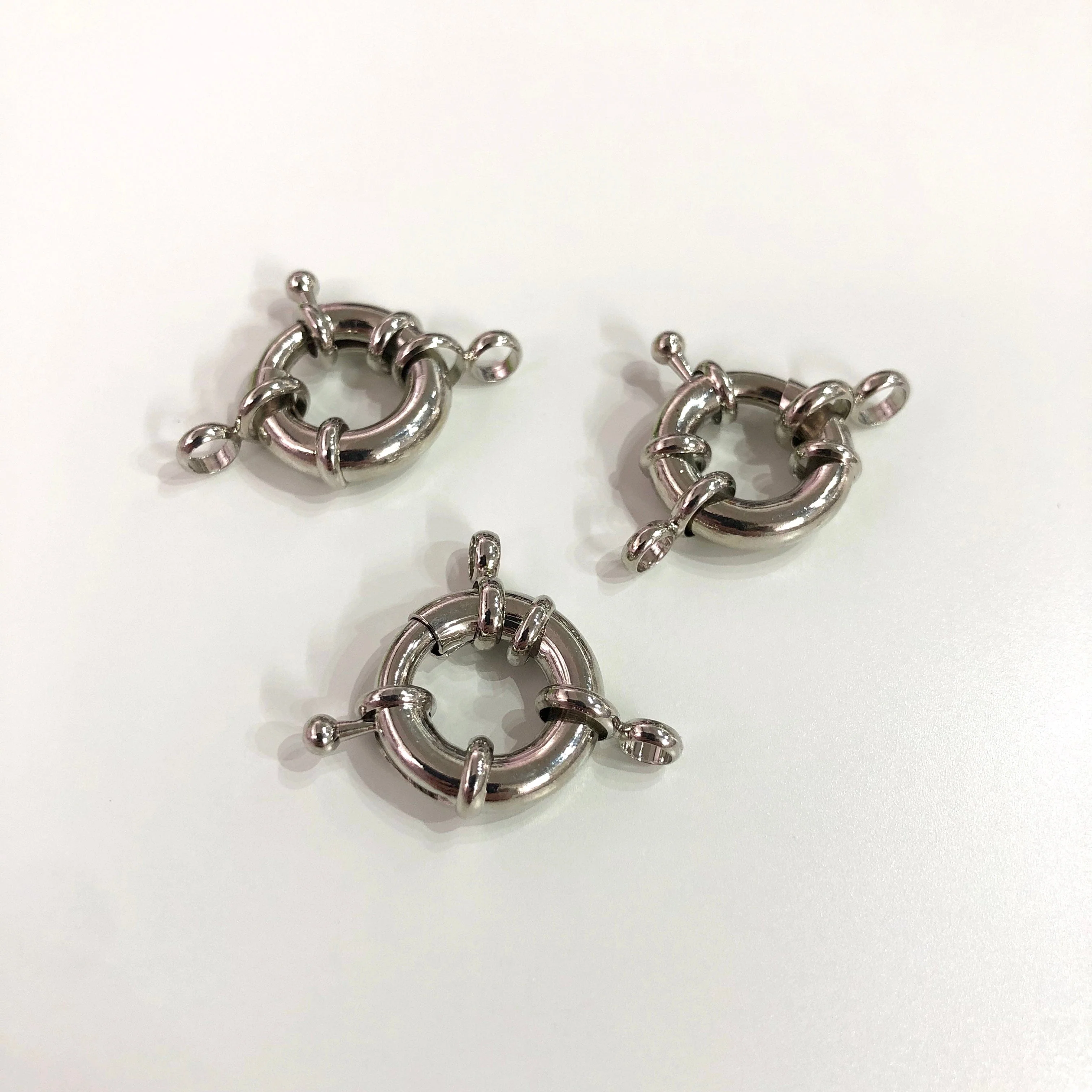 Gold Spring Ring Clasp with Loops, 13mm Gold Plated Spring Clasp, Gold Trigger Clasp, - Image 4