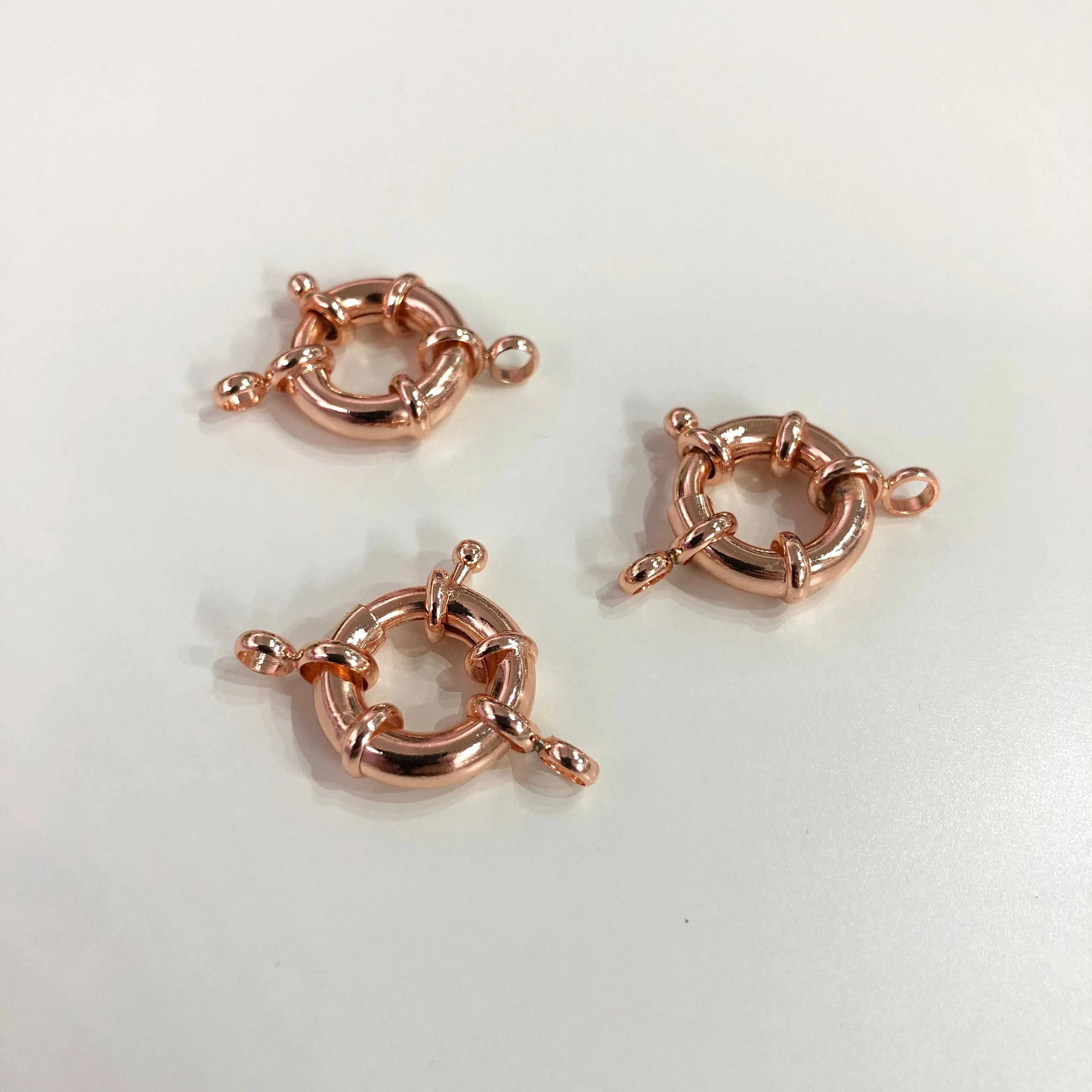 Gold Spring Ring Clasp with Loops, 13mm Gold Plated Spring Clasp, Gold Trigger Clasp, - Image 6