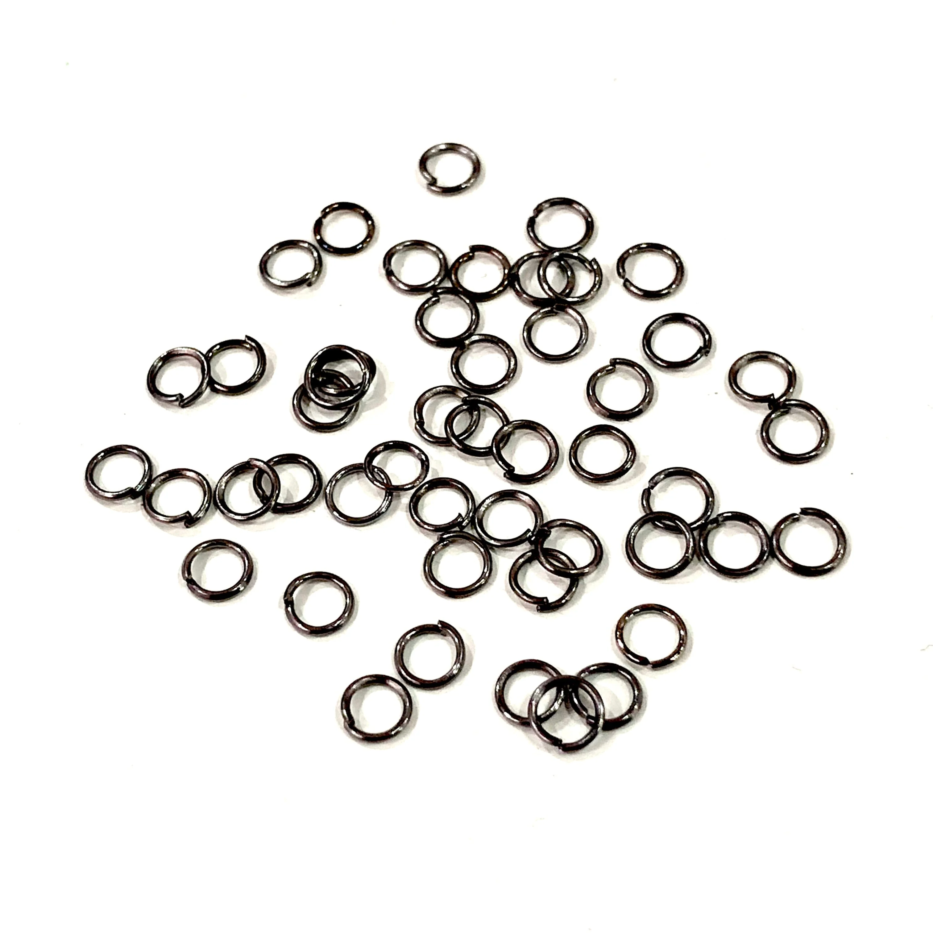 Gunmetal Plated Jump Rings, 3mm Extra Fine Jump Rings, Gunmetal Plated Open Jump Rings