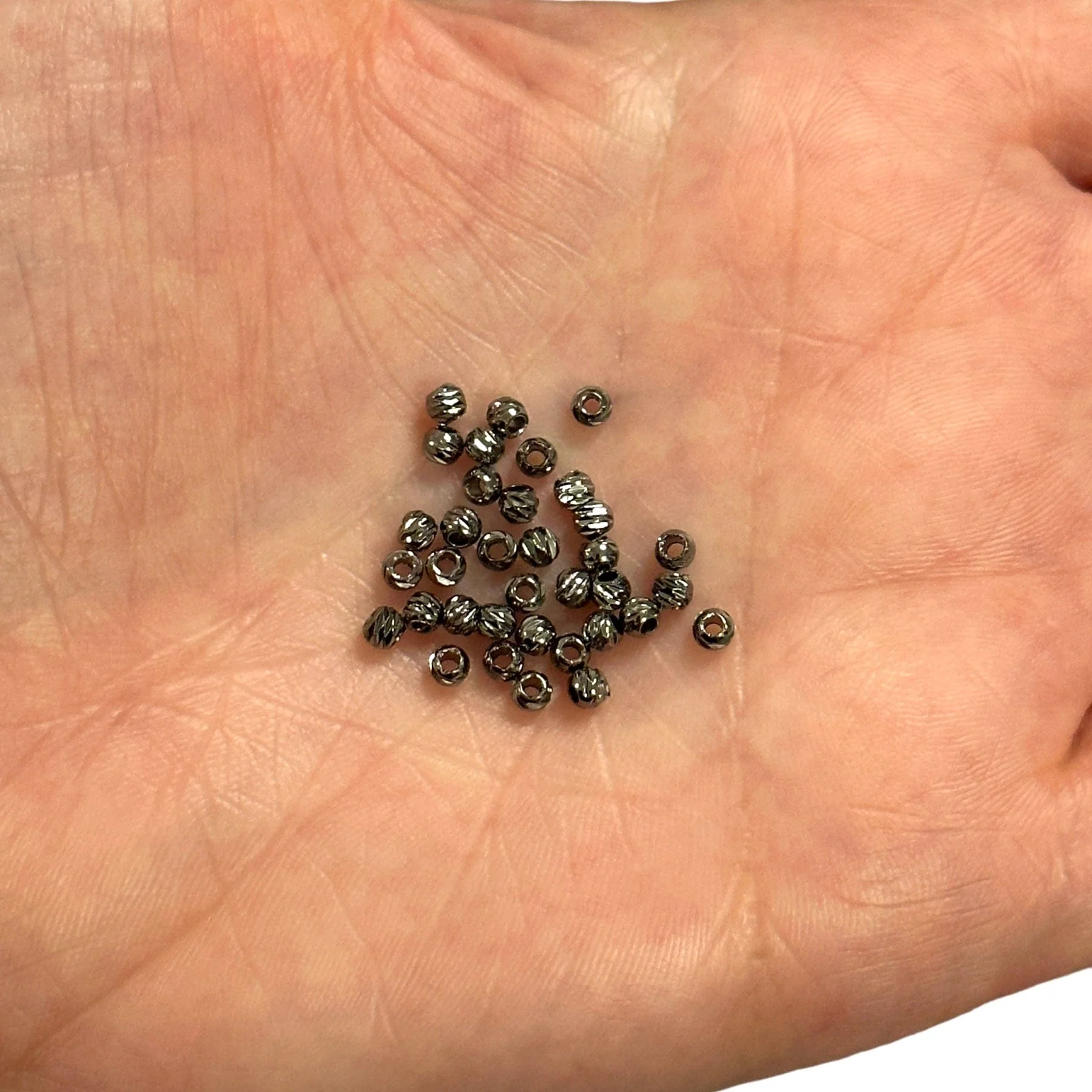 Gunmetal Plated Laser Cut 3mm Spacer Beads,Gunmetal Plated 3mm Dorica Spacer Beads, 100 beads in a pack