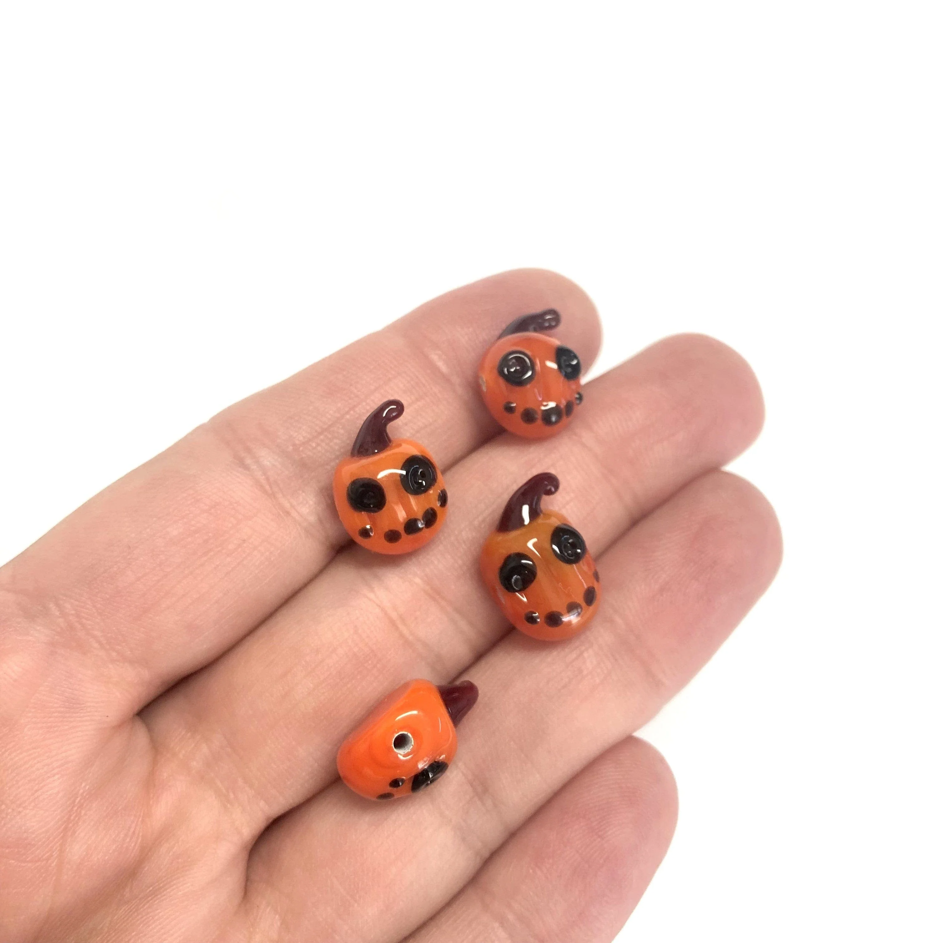 Halloween Pumpkin Hand Made Murano Glass Charm - Image 2