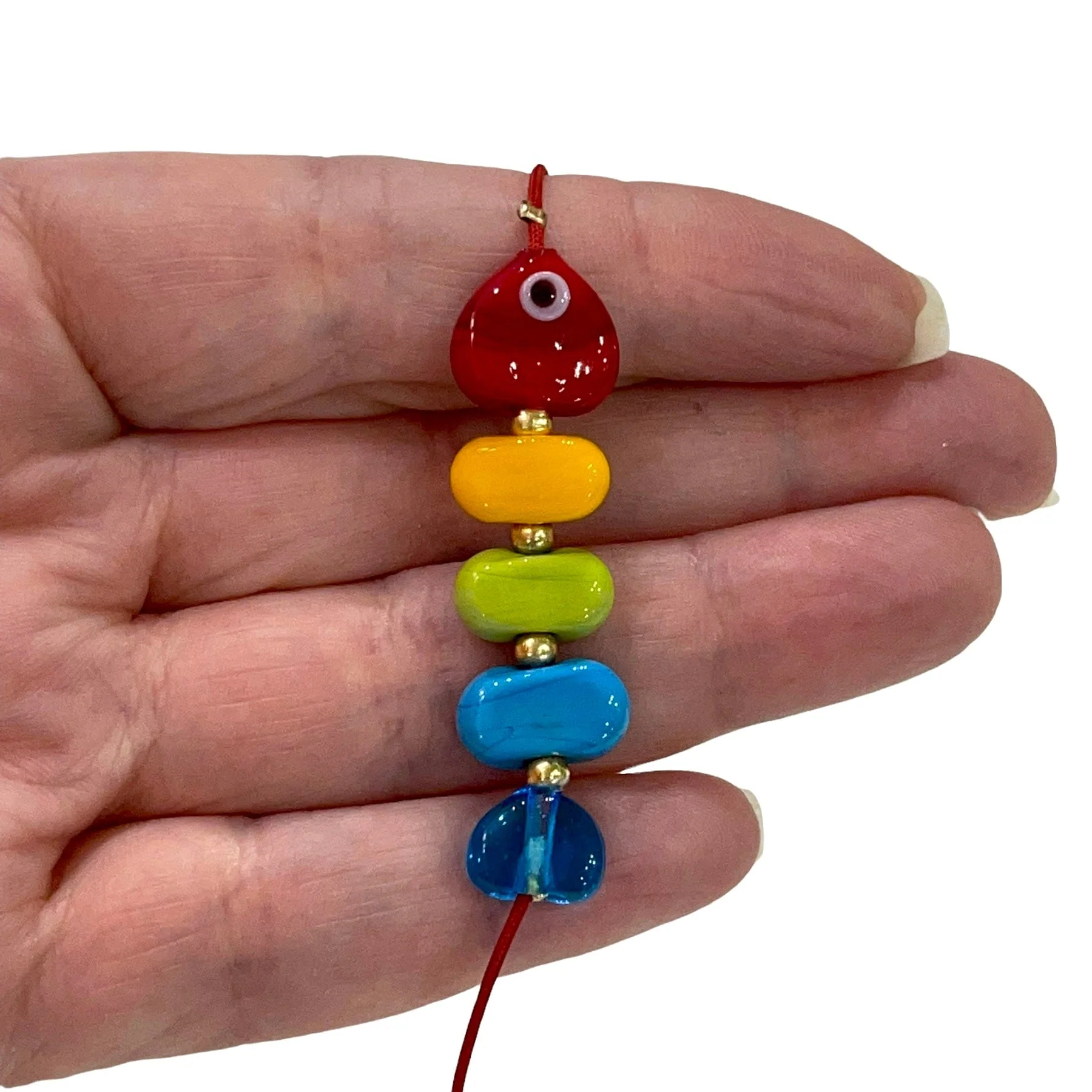 Hand Made Murano Glass Beads, 5 Beads Set for making Murano Glass Fish Bone Charm - Image 2