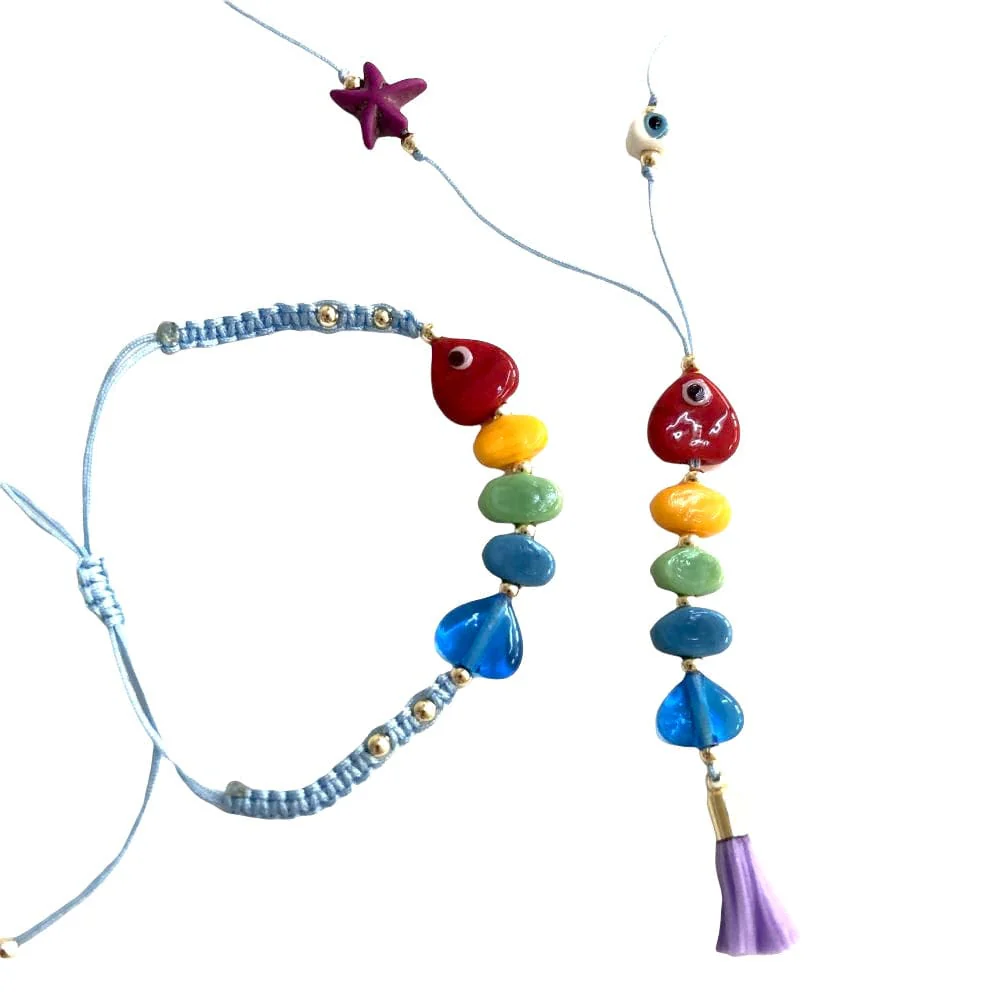 Hand Made Murano Glass Beads, 5 Beads Set for making Murano Glass Fish Bone Charm - Image 8