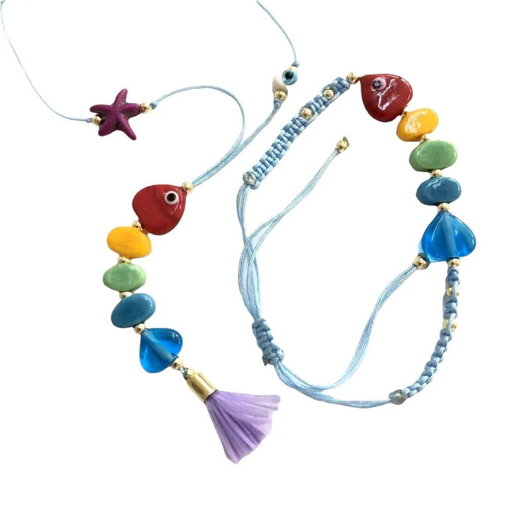 Hand Made Murano Glass Beads, 5 Beads Set for making Murano Glass Fish Bone Charm - Image 9