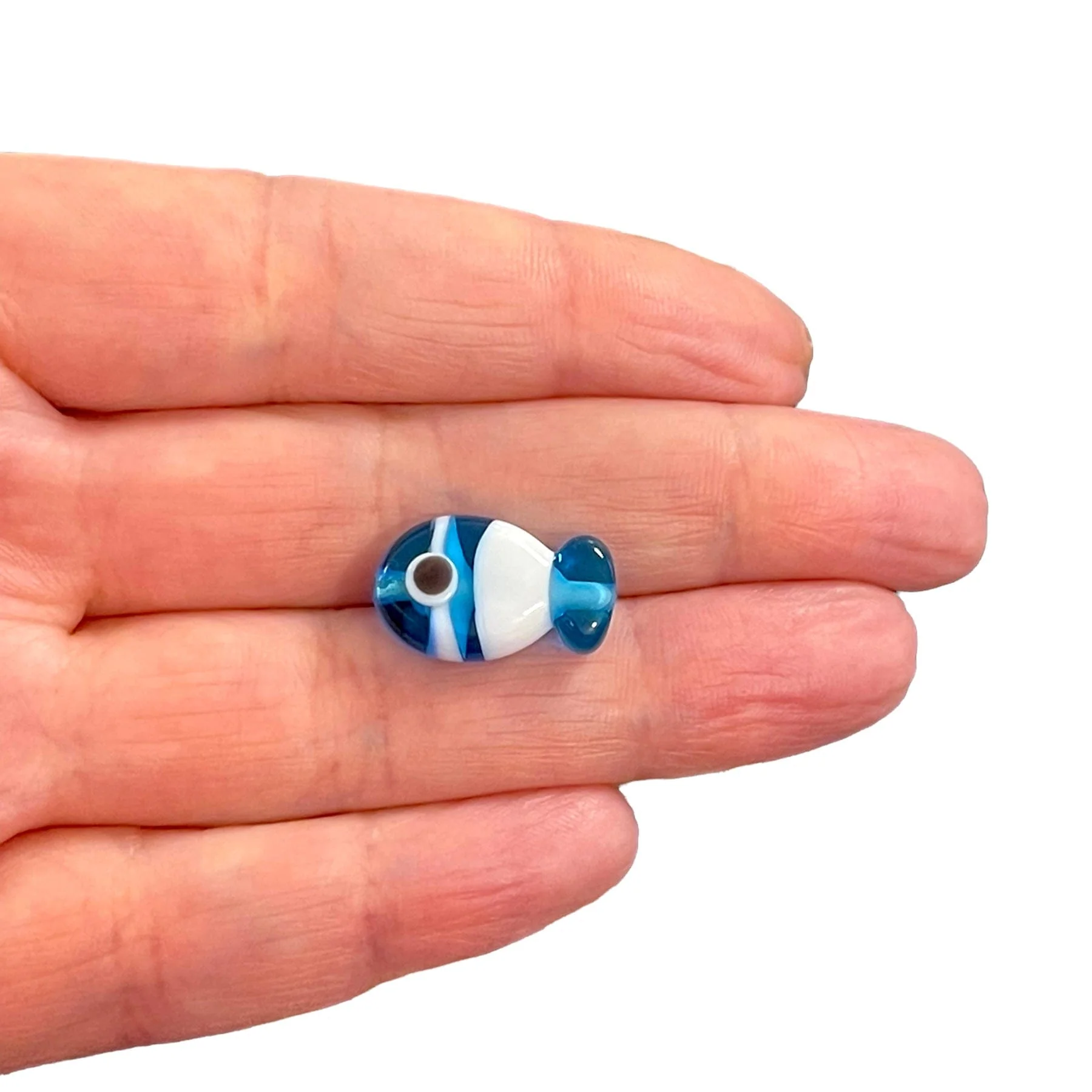 Hand Made Murano Glass Blue Fish Charm