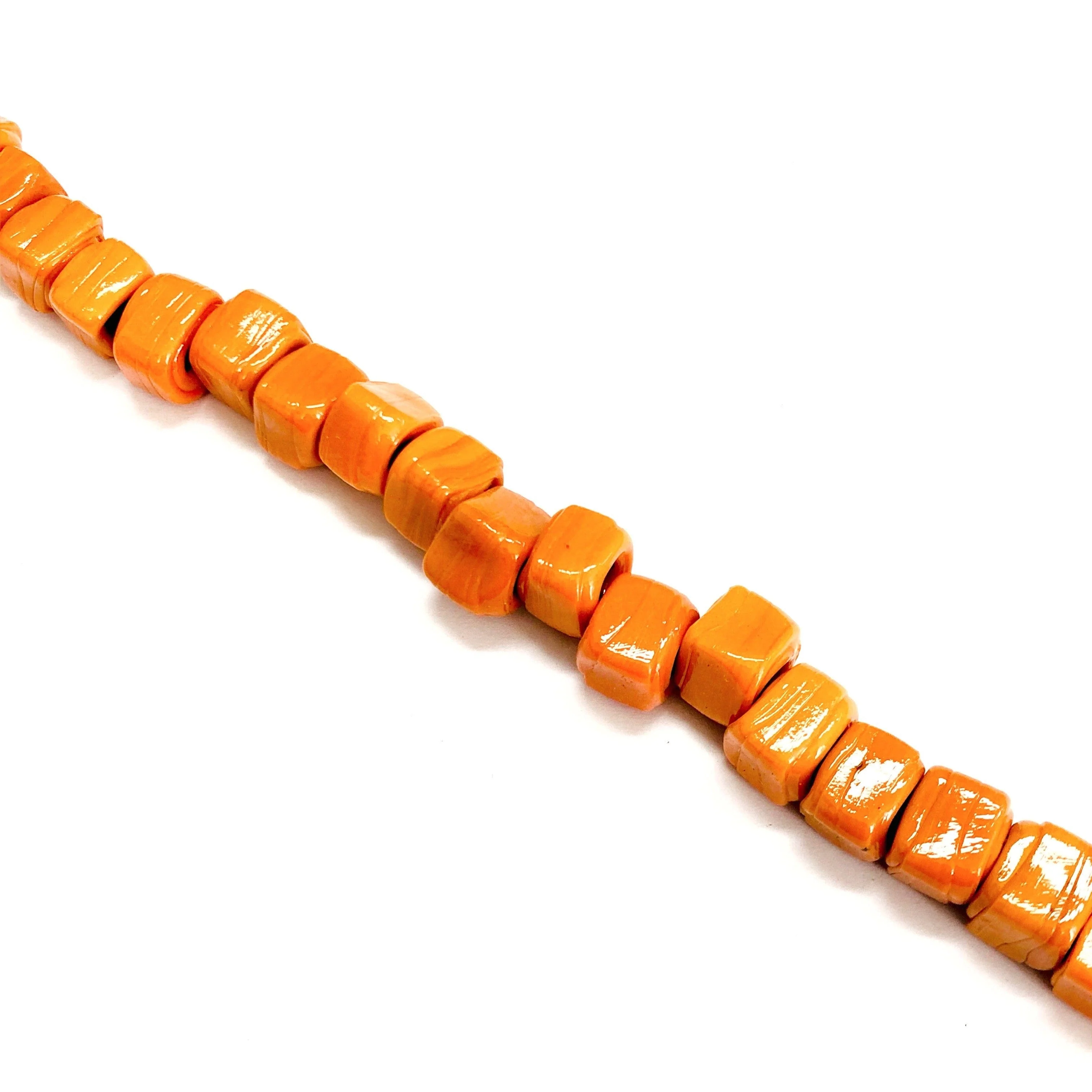 Hand Made Murano Glass Cube Beads, Large Hole Murano Glass Beads, 10 Beads - Image 3