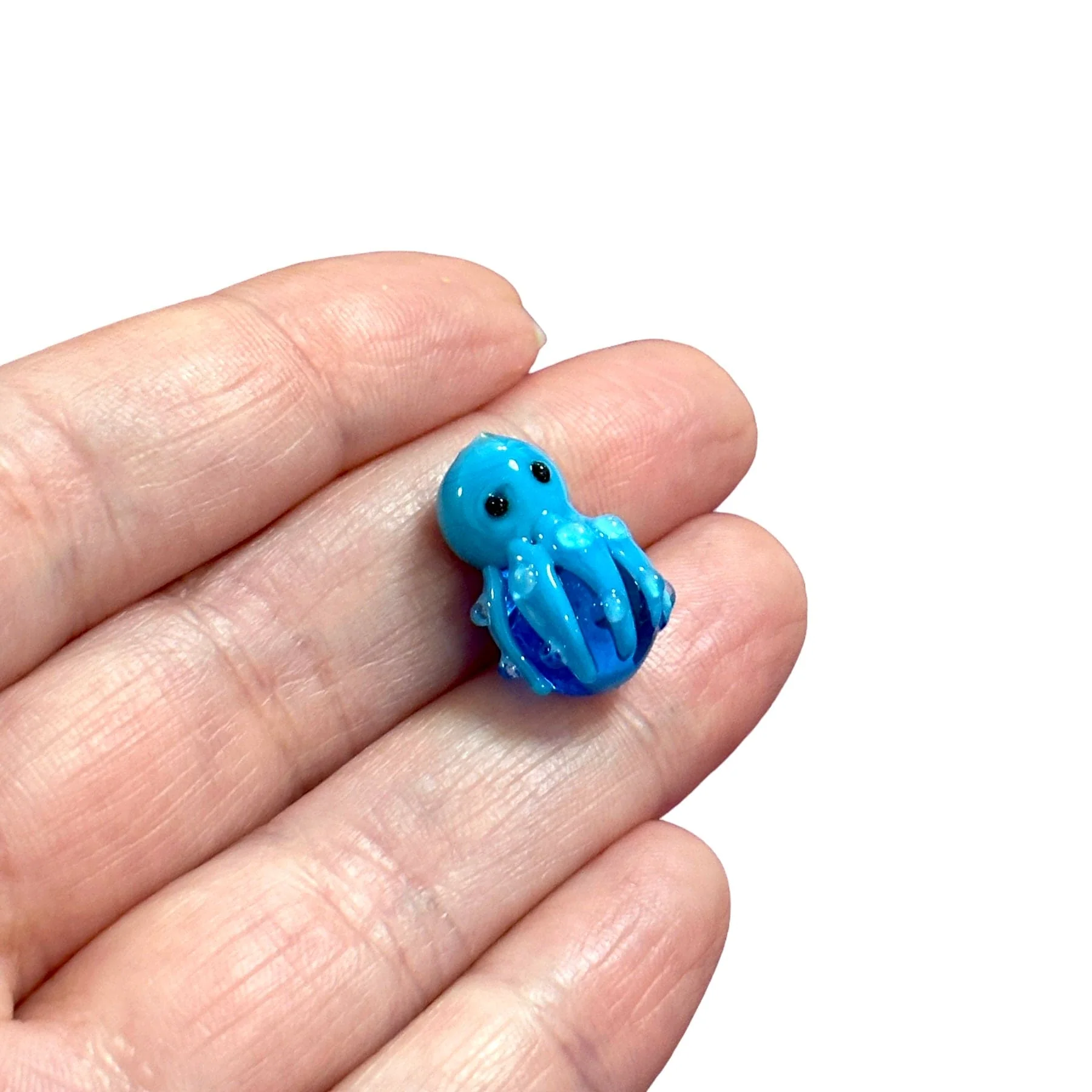 Hand Made Murano Glass Octopus Charm Vertical Hole Octopus Charm - Image 2