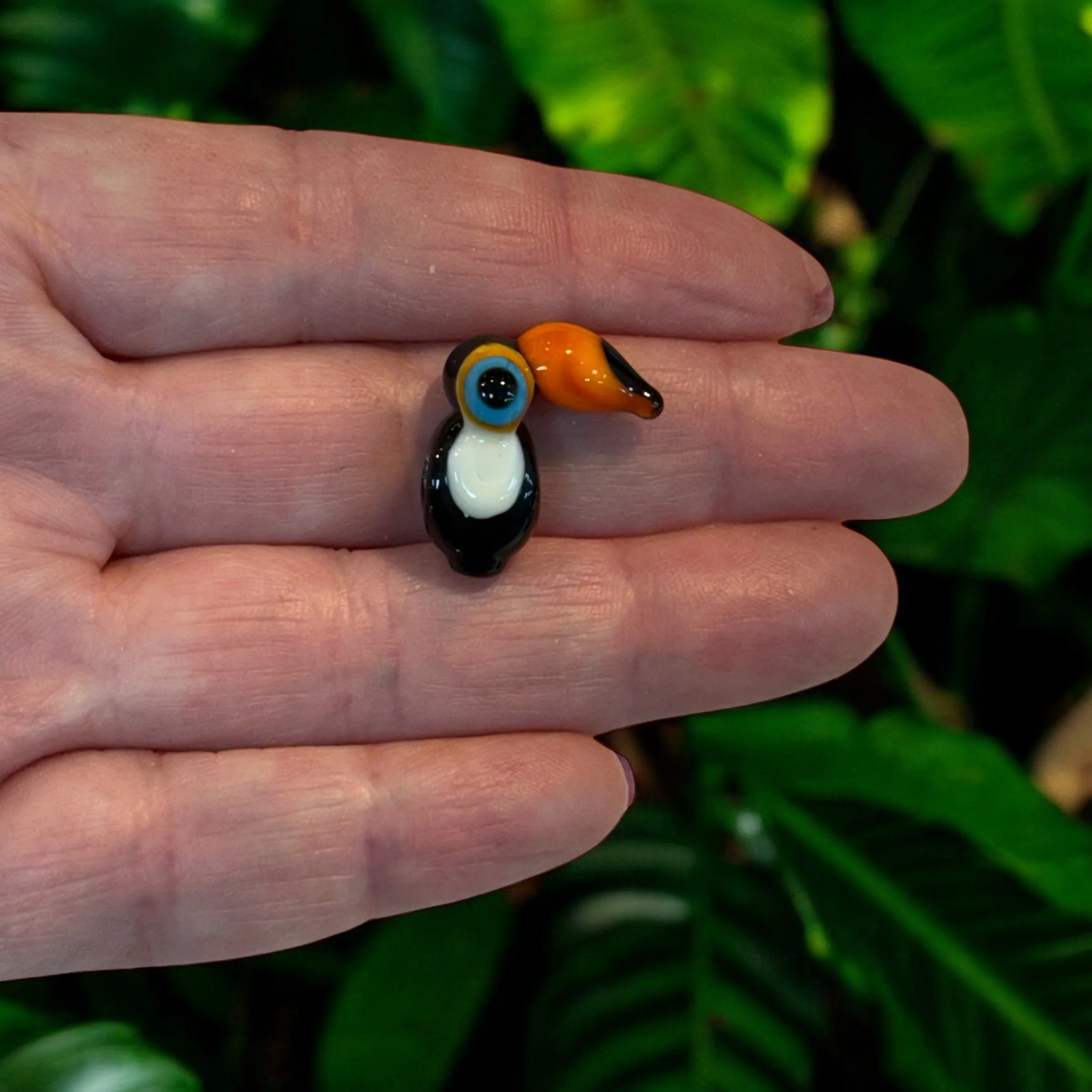 Hand Made Murano Glass Toucan Charm-Horizontal Hole