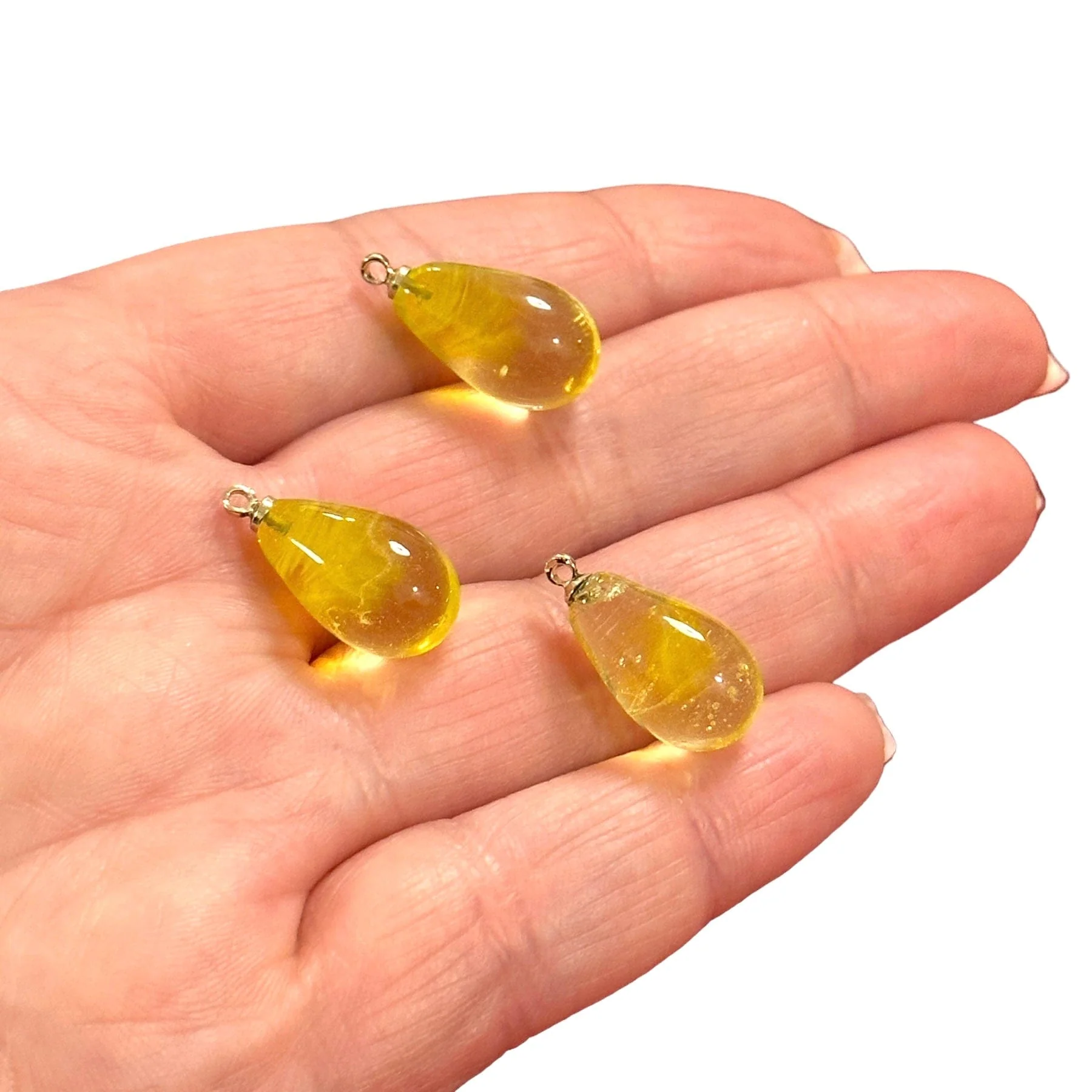 Hand Made Murano Glass Drop Charm With 24Kt Gold Plated Pin - Image 2