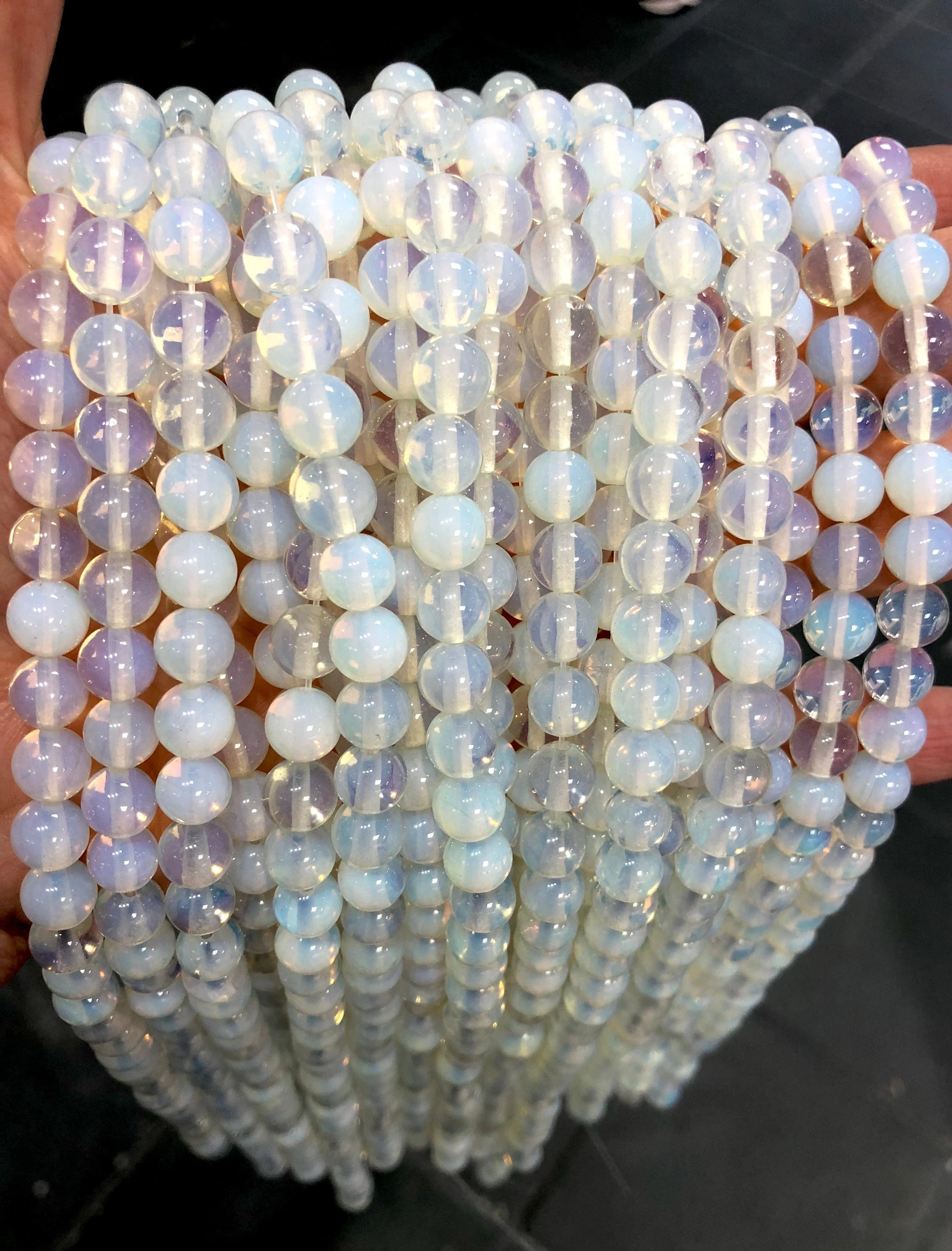 High Quality Grade Moonstone Opalite, Gemstone Round Beads 6mm - 16" 65 beads per strand - Image 2